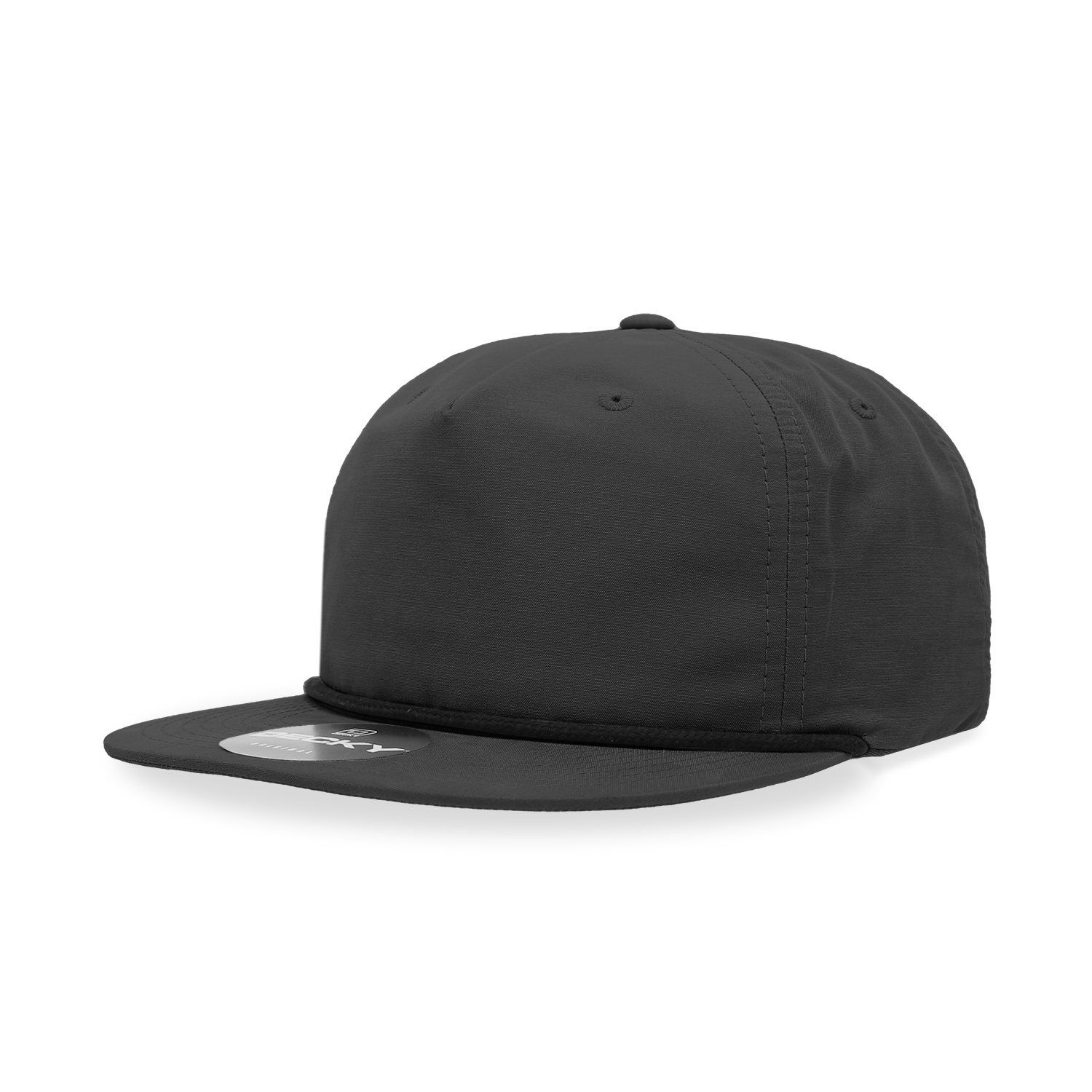 Decky 6032 Classic Rope Hat 5 Panel Flat Bill Cap Snapback - Blank