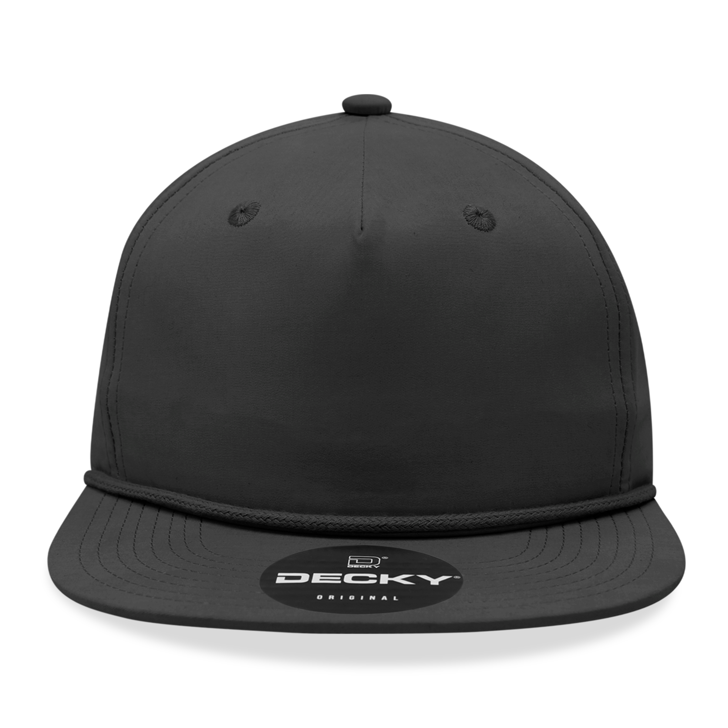 Decky 6032 Classic Rope Hat 5 Panel Flat Bill Cap Snapback - Blank