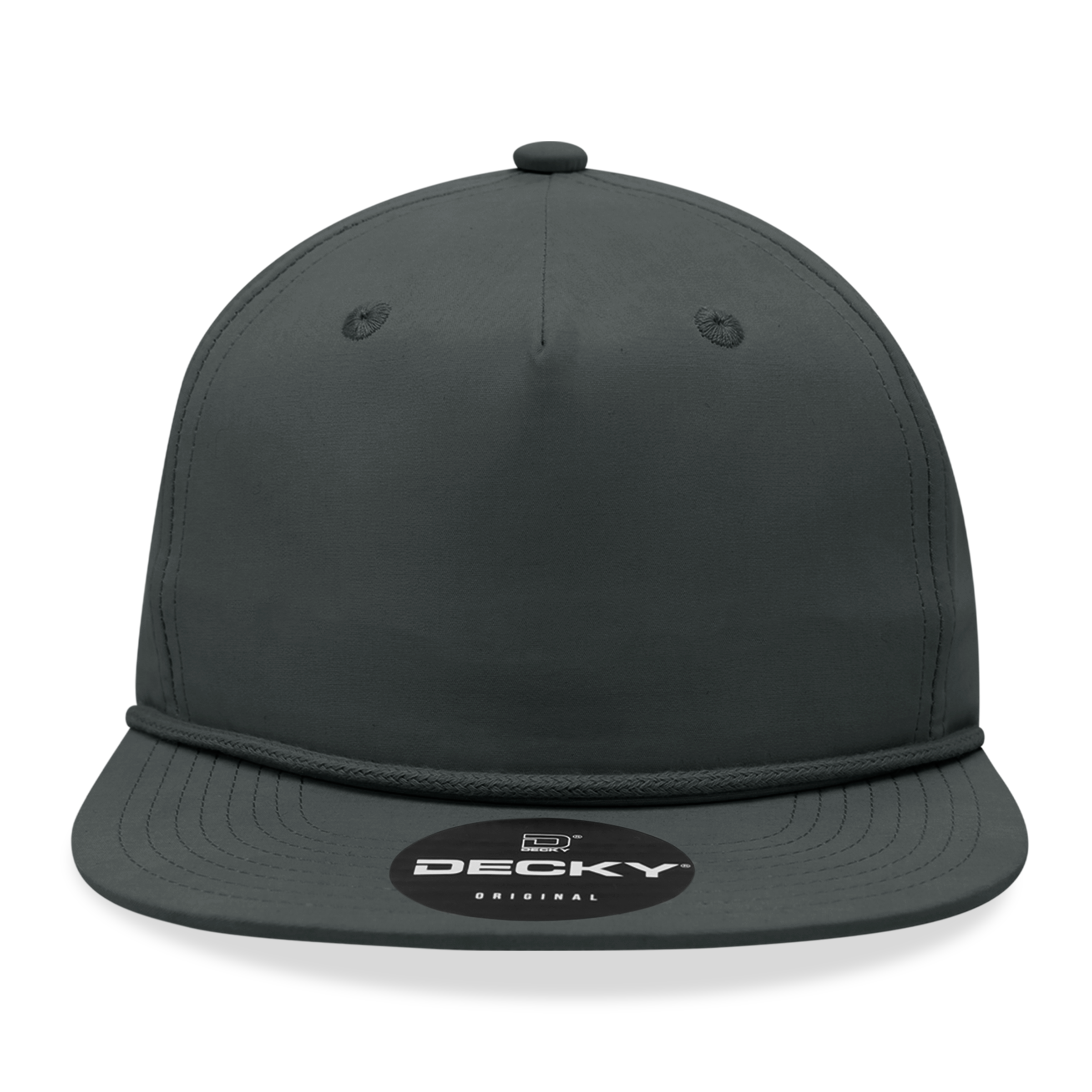 Decky 6032 Classic Rope Hat 5 Panel Flat Bill Cap Snapback - Blank