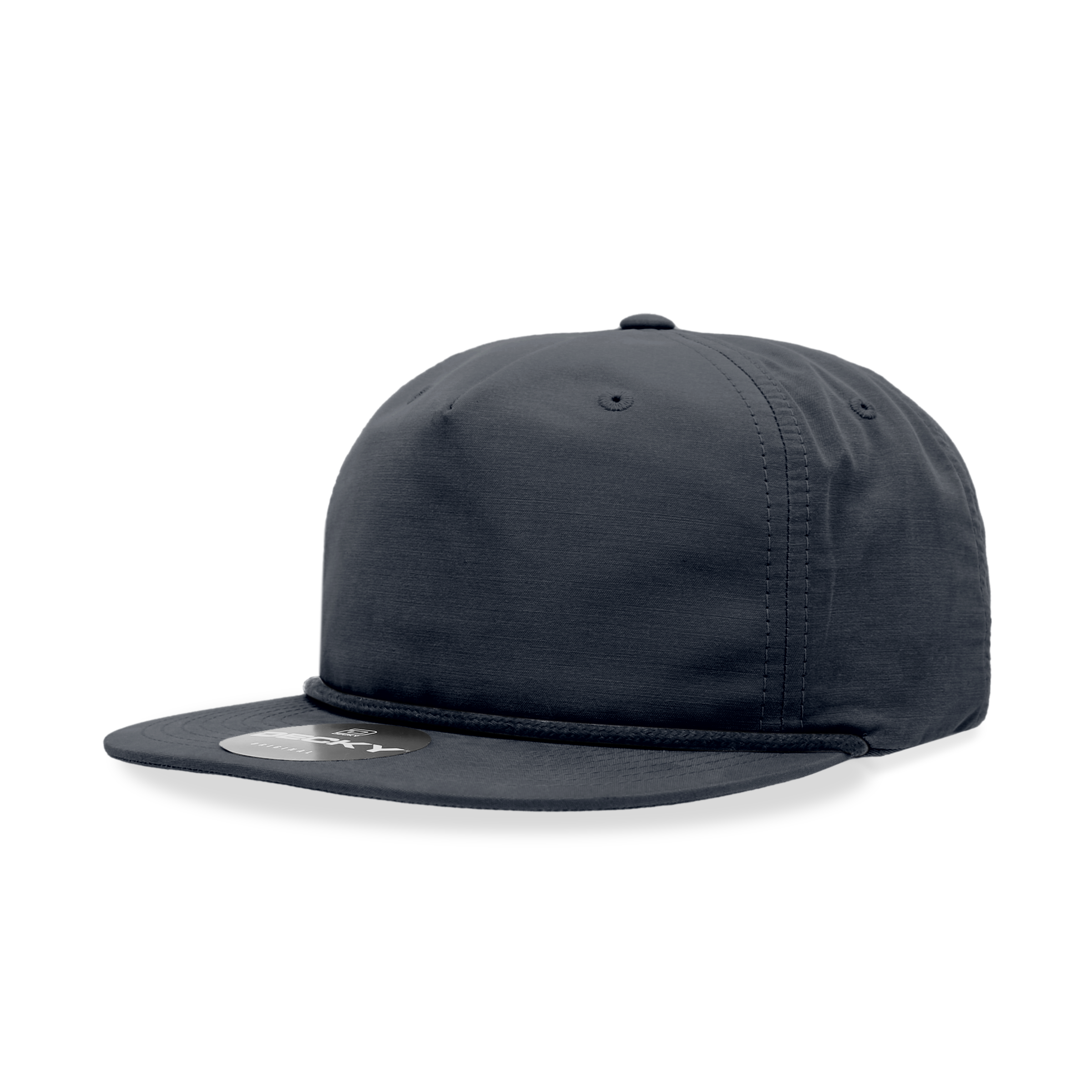 Decky 6032 Classic Rope Hat 5 Panel Flat Bill Cap Snapback - Blank
