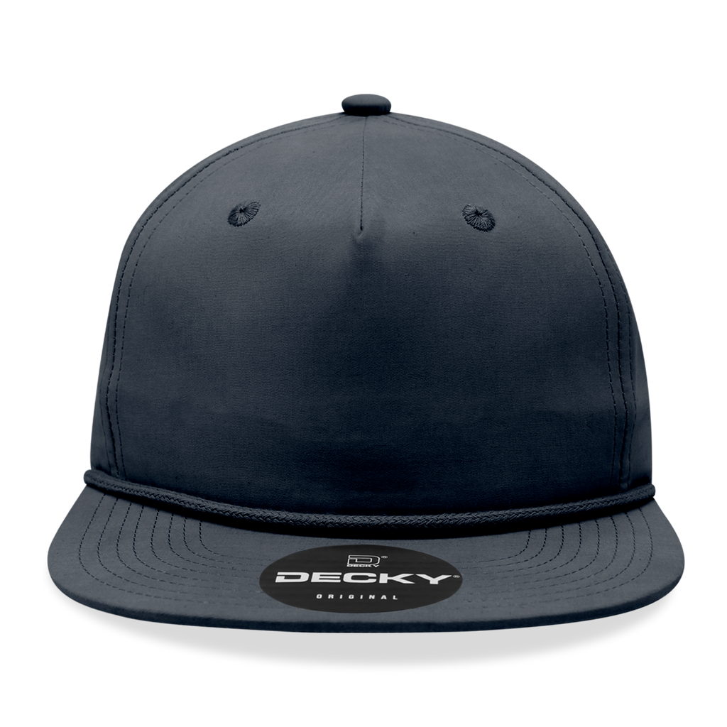 Decky 6032 Classic Rope Hat 5 Panel Flat Bill Cap Snapback - Blank