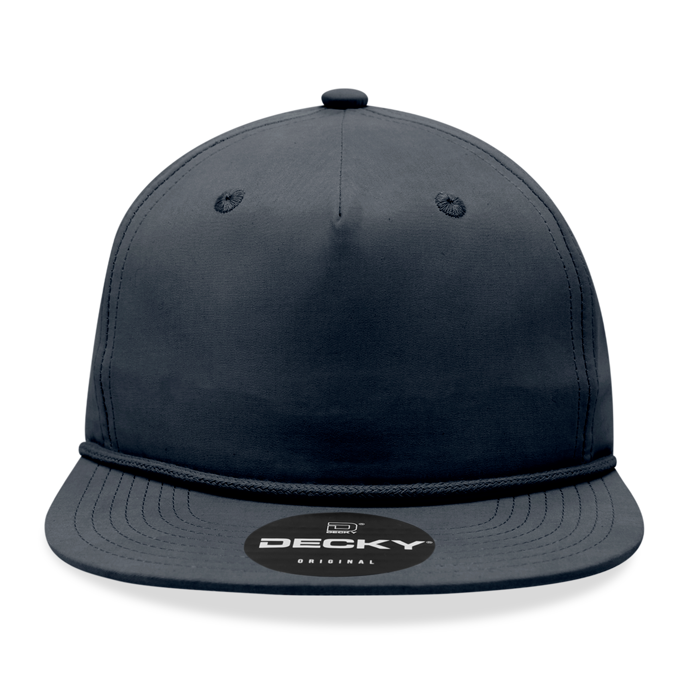 Decky 6032 Classic Rope Hat 5 Panel Flat Bill Cap Snapback - Blank