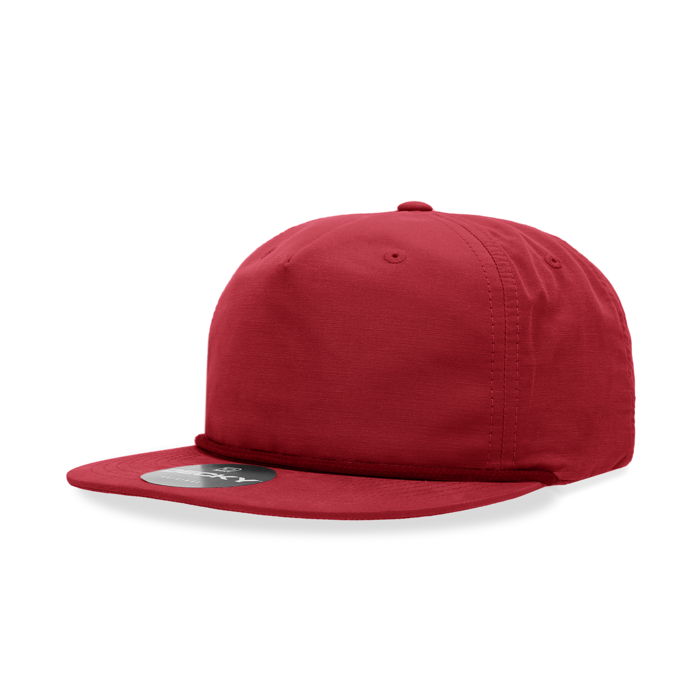 Decky 6032 Classic Rope Hat 5 Panel Flat Bill Cap Snapback - Blank