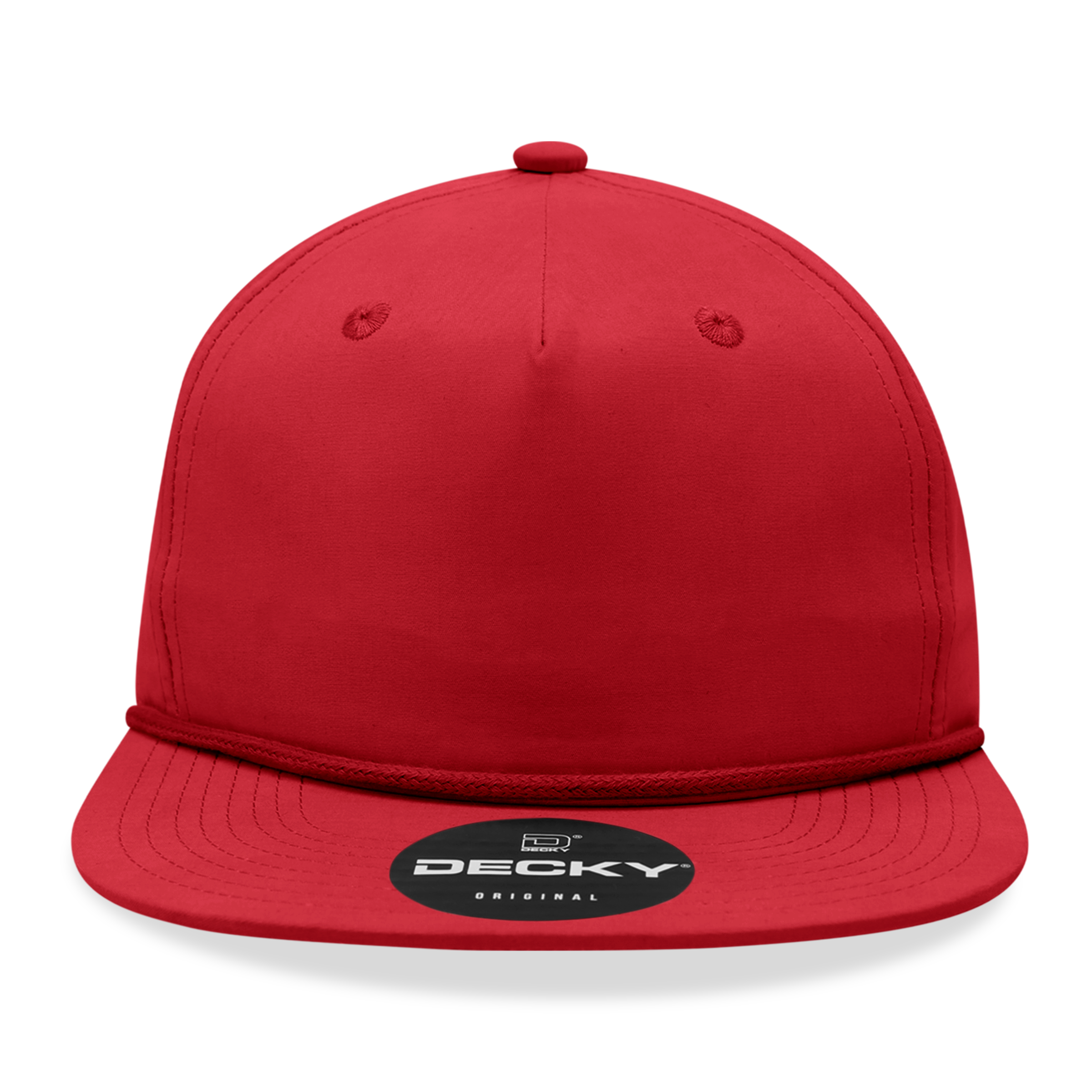 Decky 6032 Classic Rope Hat 5 Panel Flat Bill Cap Snapback - Blank