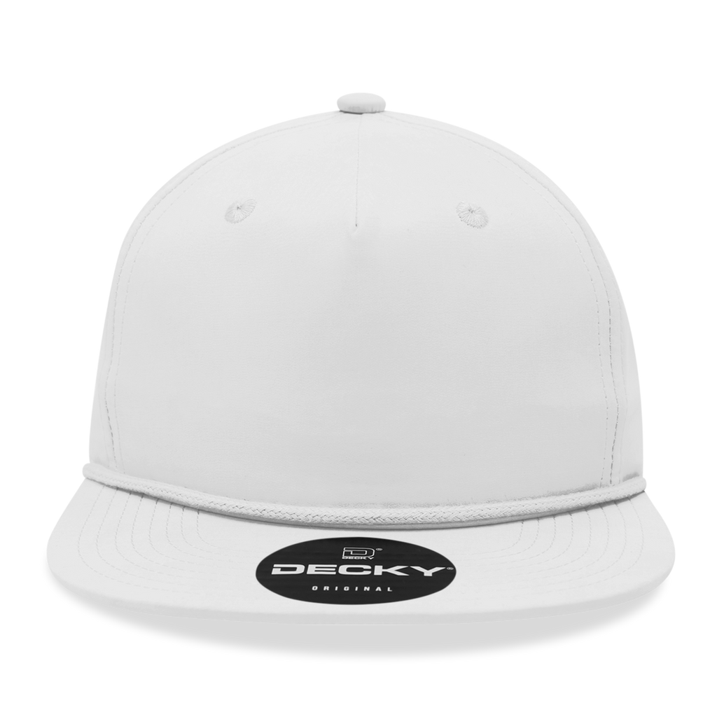 Decky 6032 Classic Rope Hat 5 Panel Flat Bill Cap Snapback - Blank