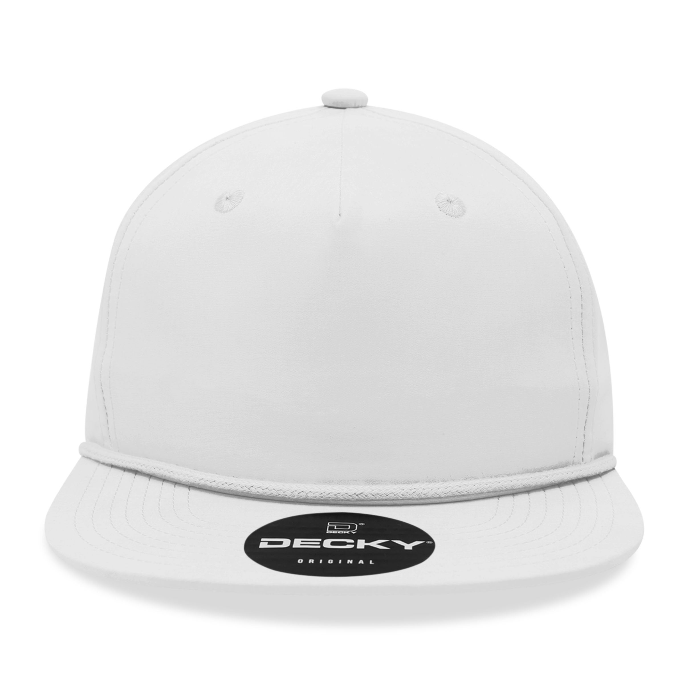 Decky 6032 Classic Rope Hat 5 Panel Flat Bill Cap Snapback - Blank