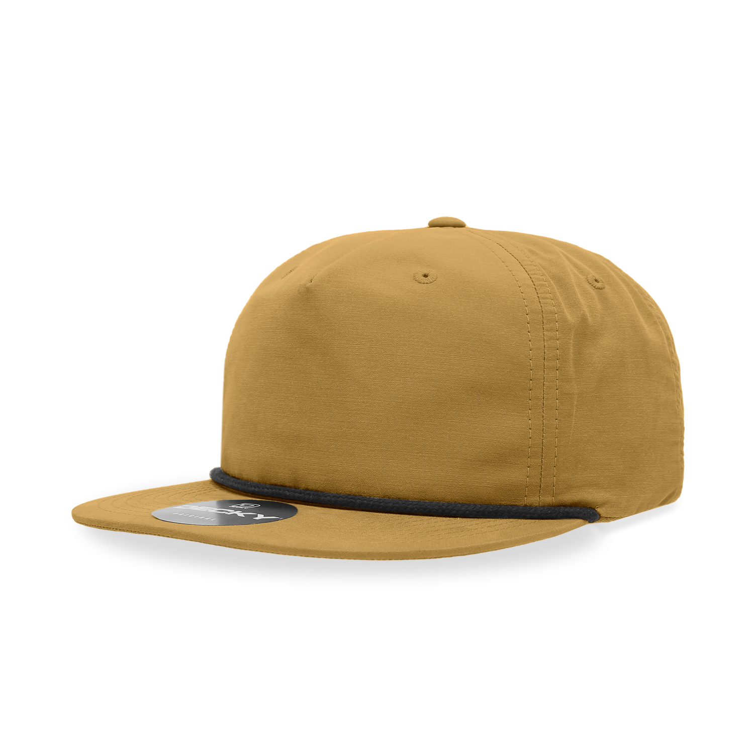 Decky 6032 Classic Rope Hat 5 Panel Flat Bill Cap Snapback - Blank