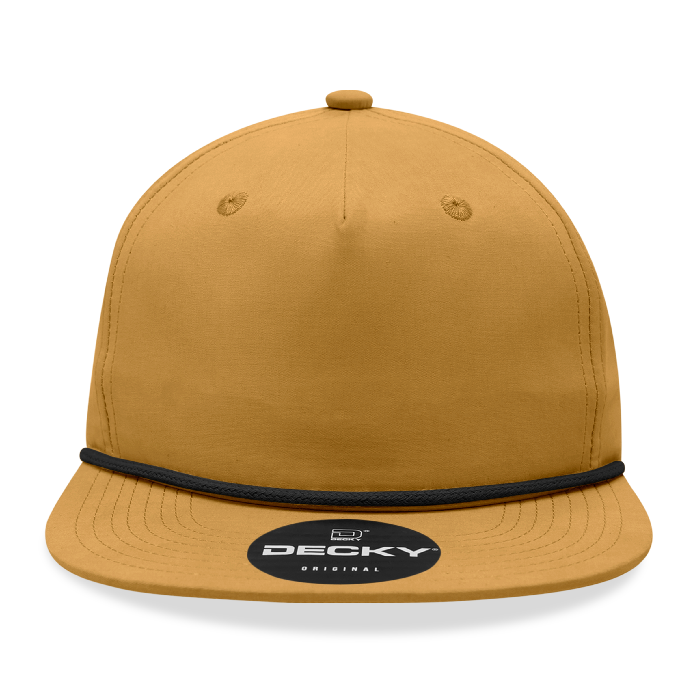 Decky 6032 Classic Rope Hat 5 Panel Flat Bill Cap Snapback - Blank