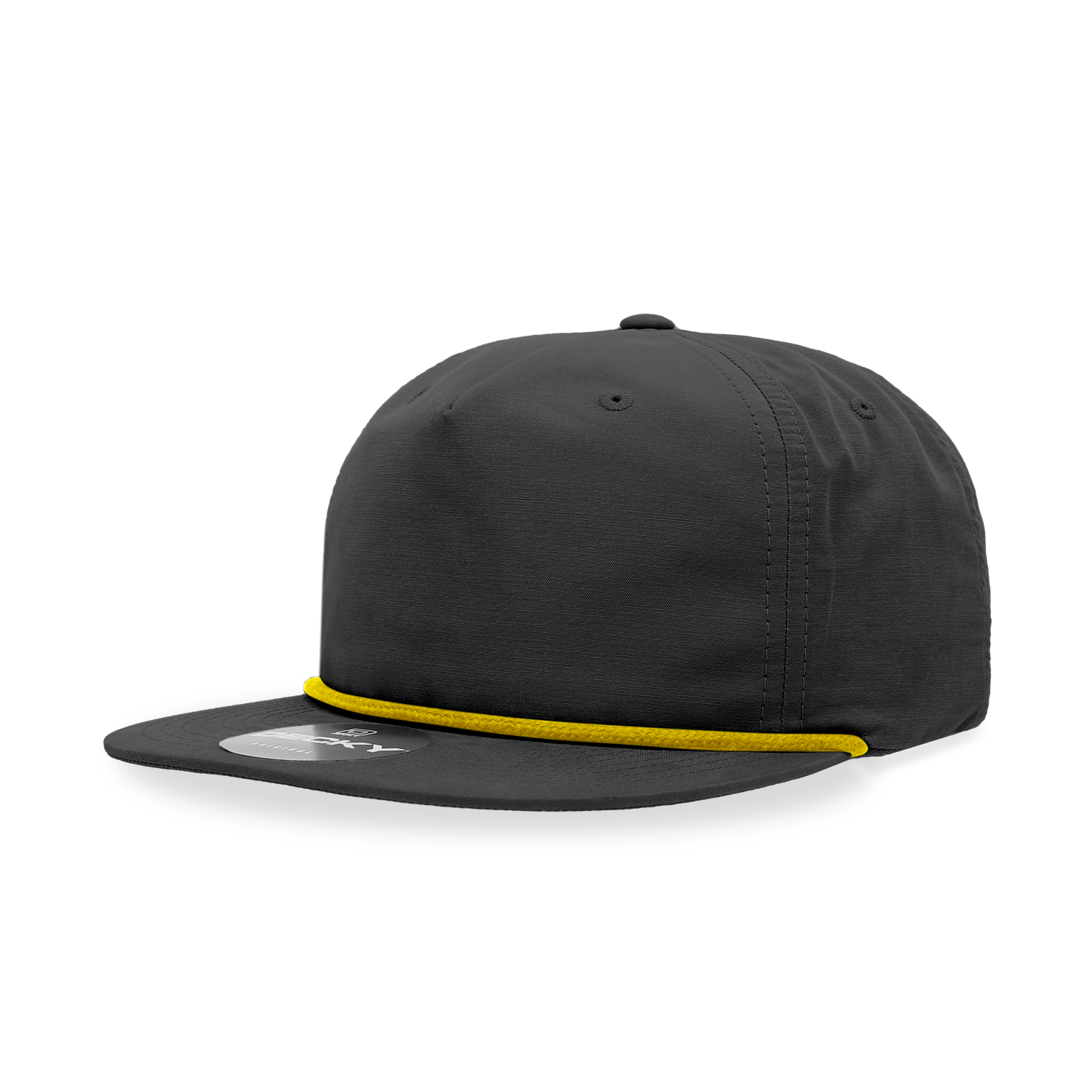Decky 6032 Classic Rope Hat 5 Panel Flat Bill Cap Snapback - Blank