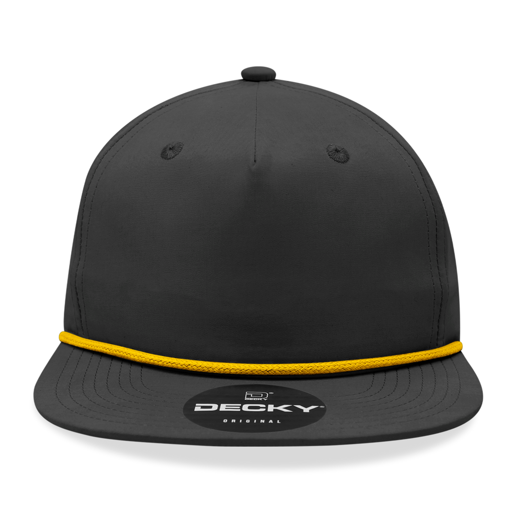 Decky 6032 Classic Rope Hat 5 Panel Flat Bill Cap Snapback - Blank