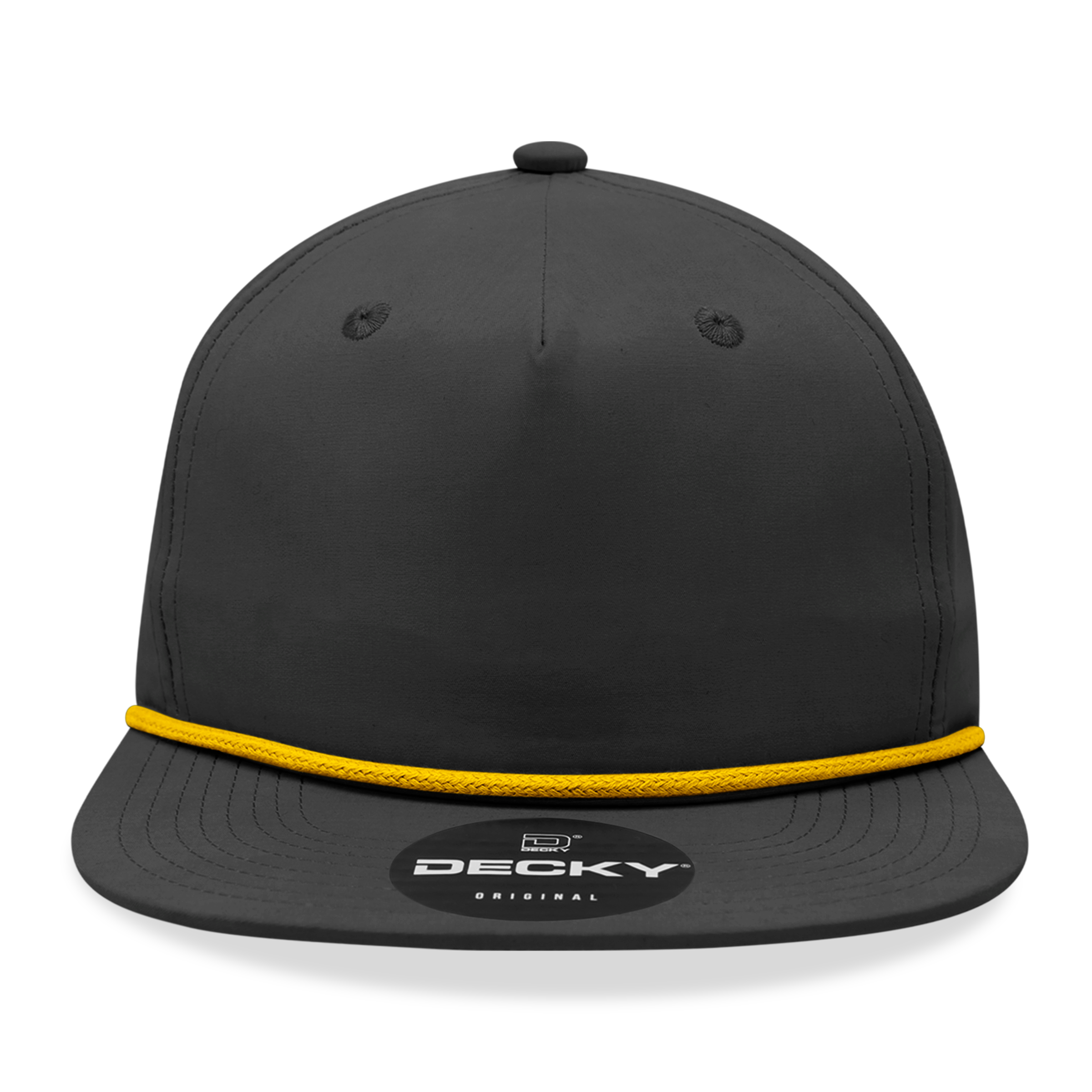 Decky 6032 Classic Rope Hat 5 Panel Flat Bill Cap Snapback - Blank