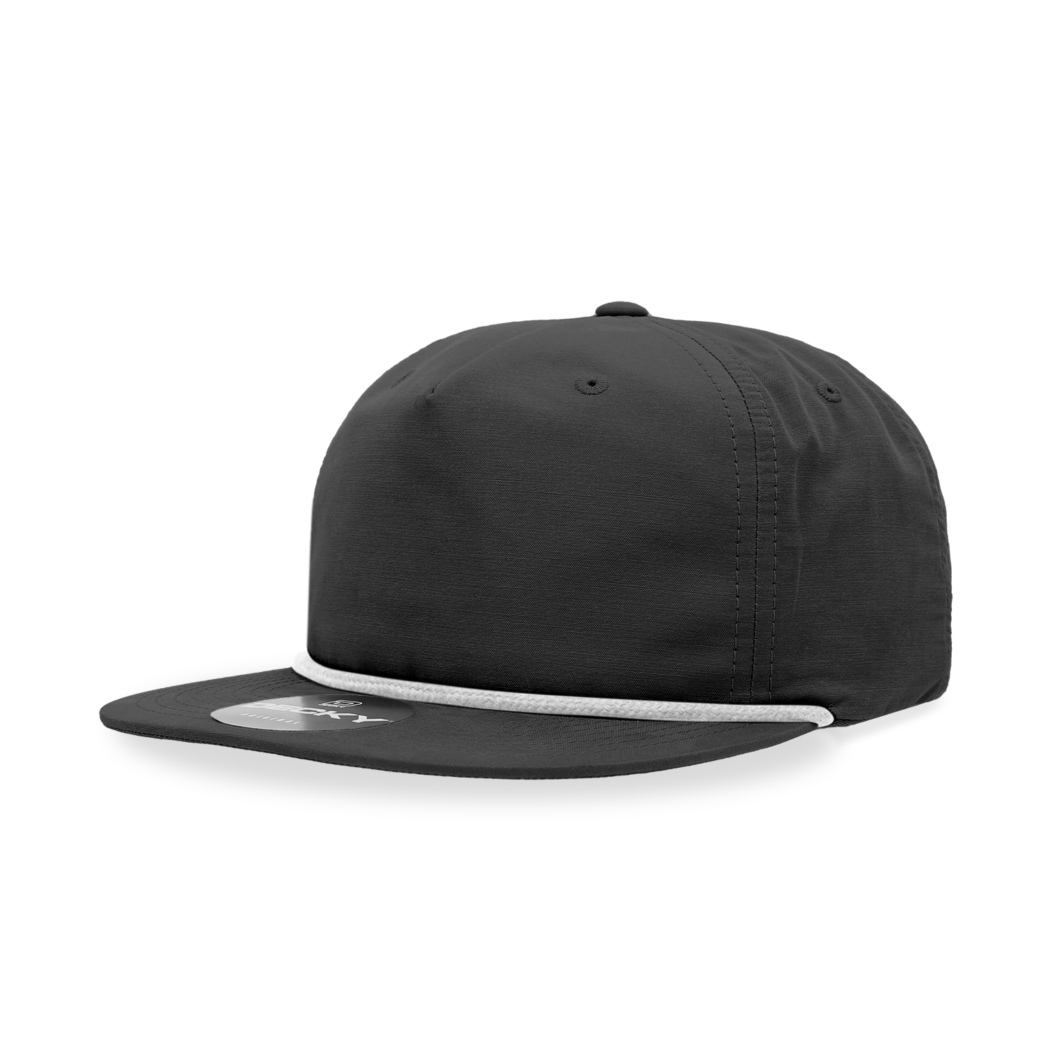 Decky 6032 Classic Rope Hat 5 Panel Flat Bill Cap Snapback - Blank