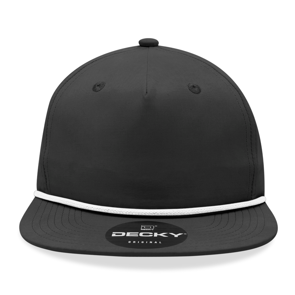 Decky 6032 Classic Rope Hat 5 Panel Flat Bill Cap Snapback - Blank