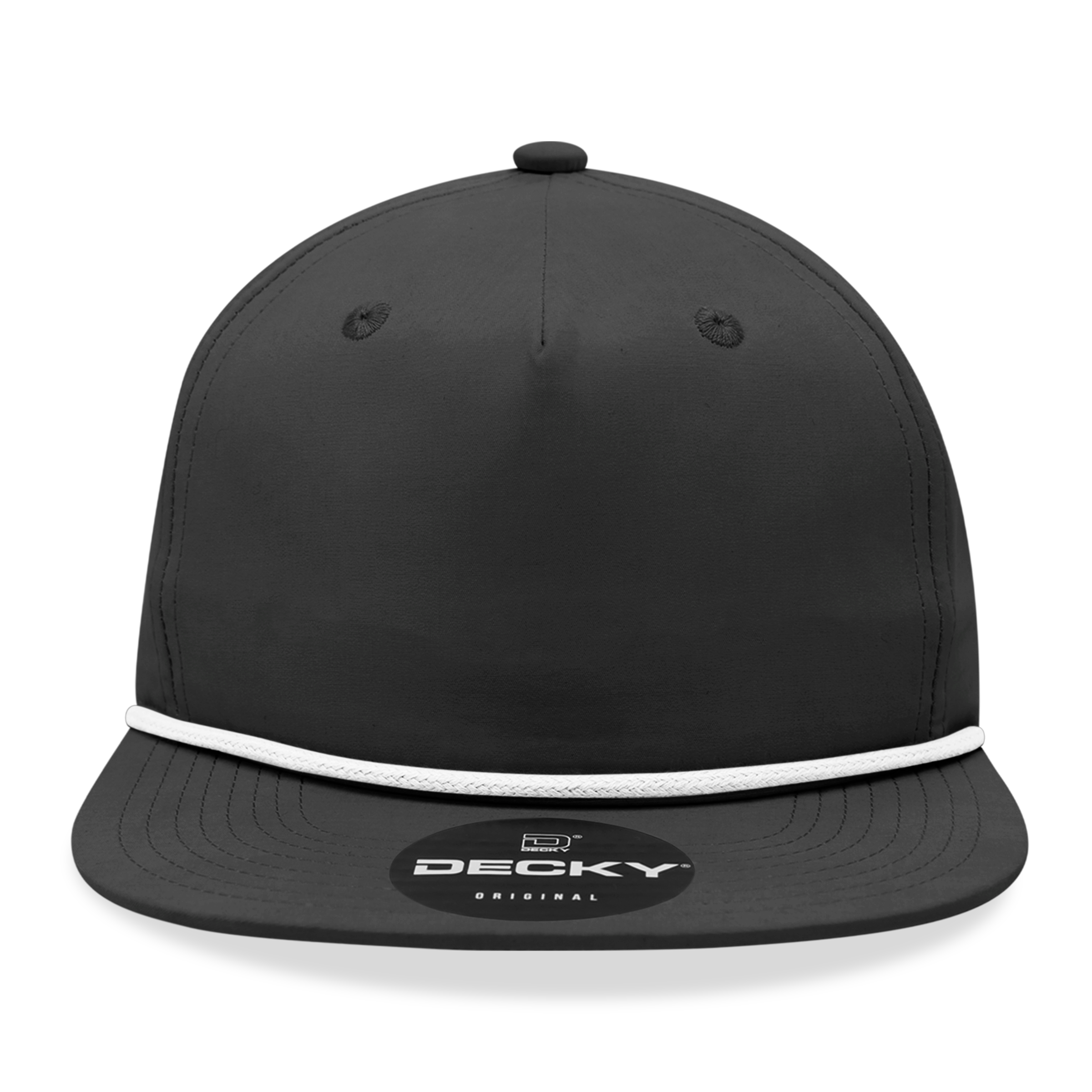 Decky 6032 Classic Rope Hat 5 Panel Flat Bill Cap Snapback - Blank