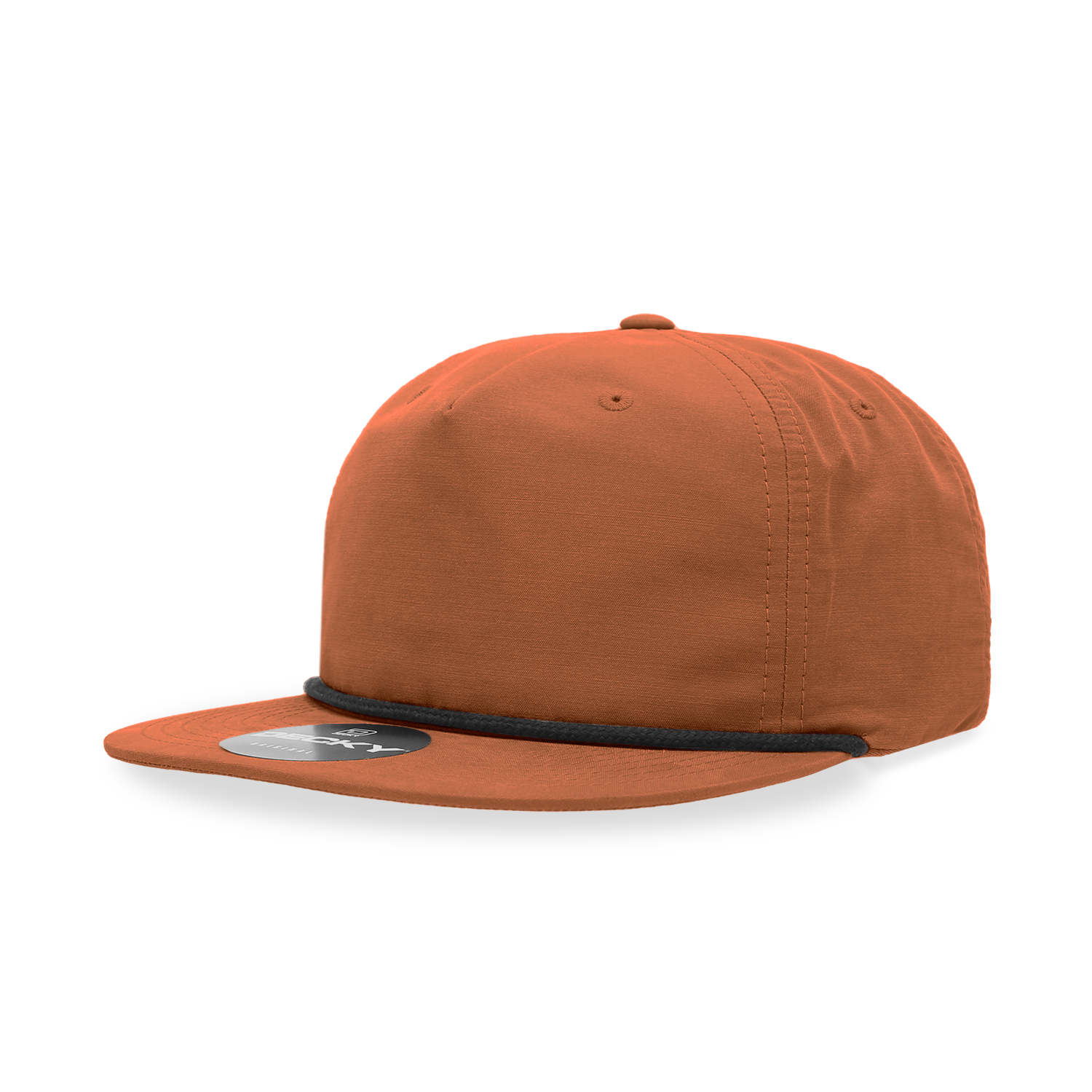 Decky 6032 Classic Rope Hat 5 Panel Flat Bill Cap Snapback - Blank