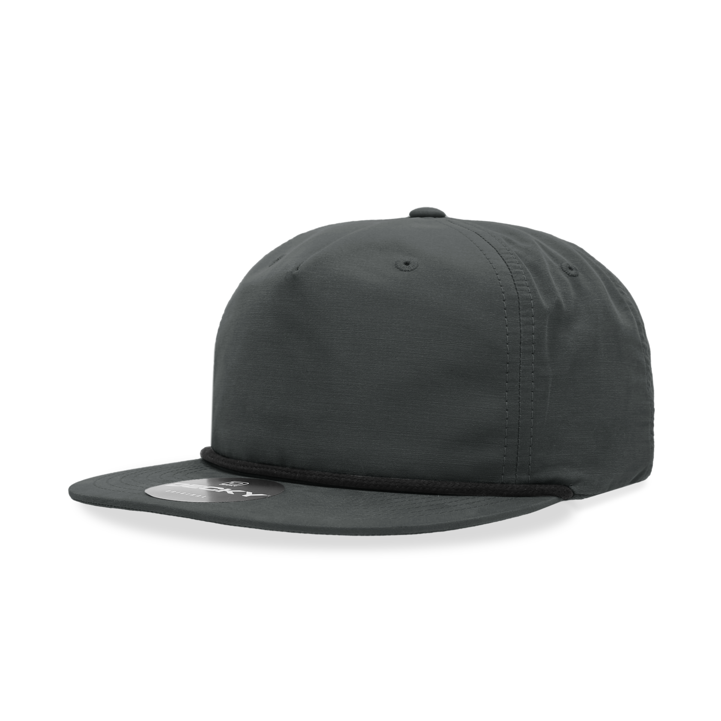 Decky 6032 Classic Rope Hat 5 Panel Flat Bill Cap Snapback - Blank