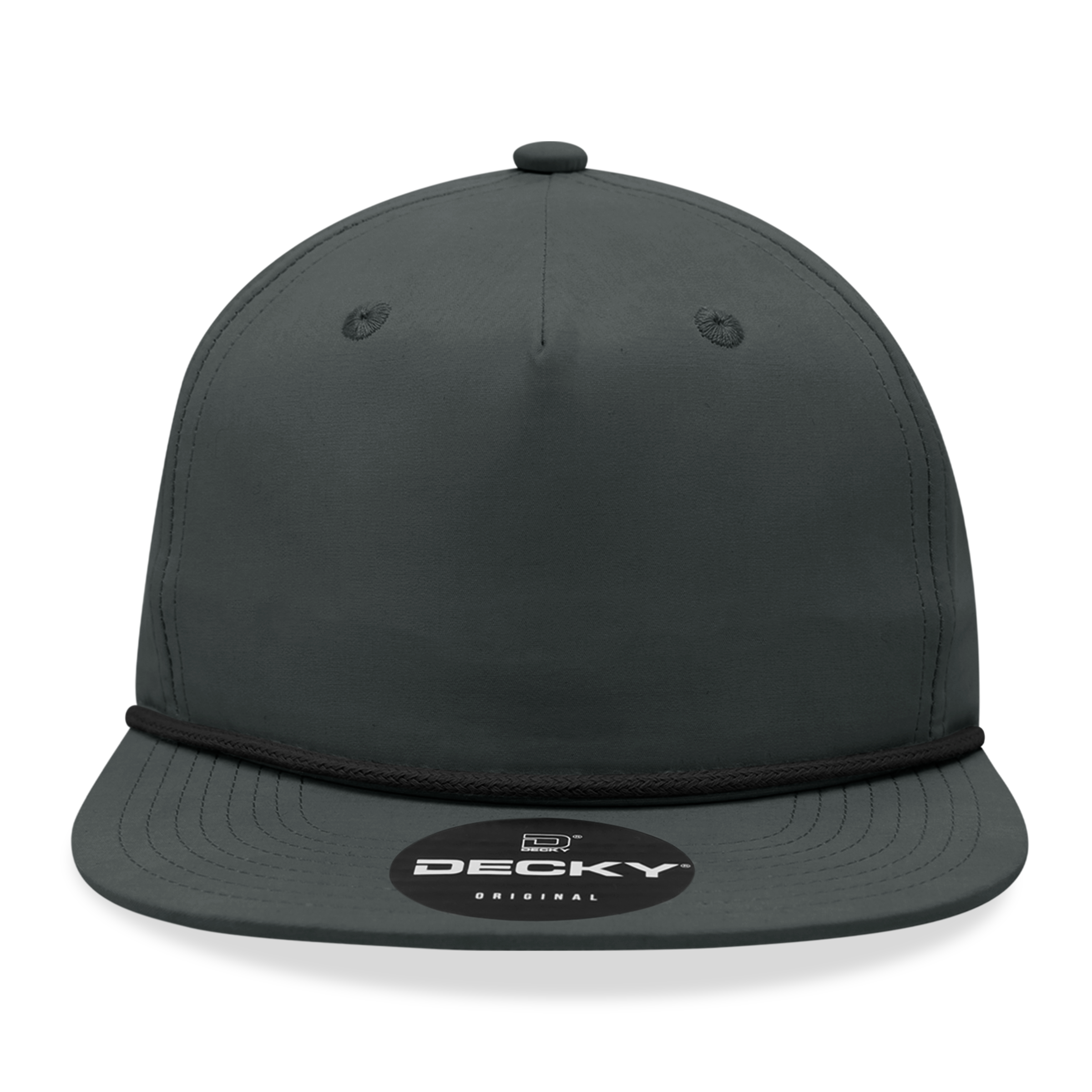 Decky 6032 Classic Rope Hat 5 Panel Flat Bill Cap Snapback - Blank