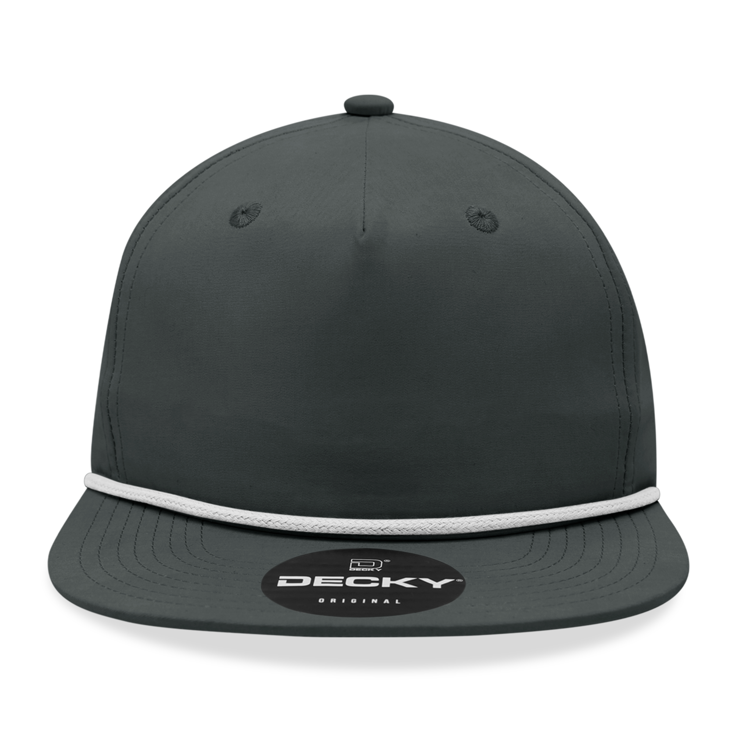 Decky 6032 Classic Rope Hat 5 Panel Flat Bill Cap Snapback - Blank