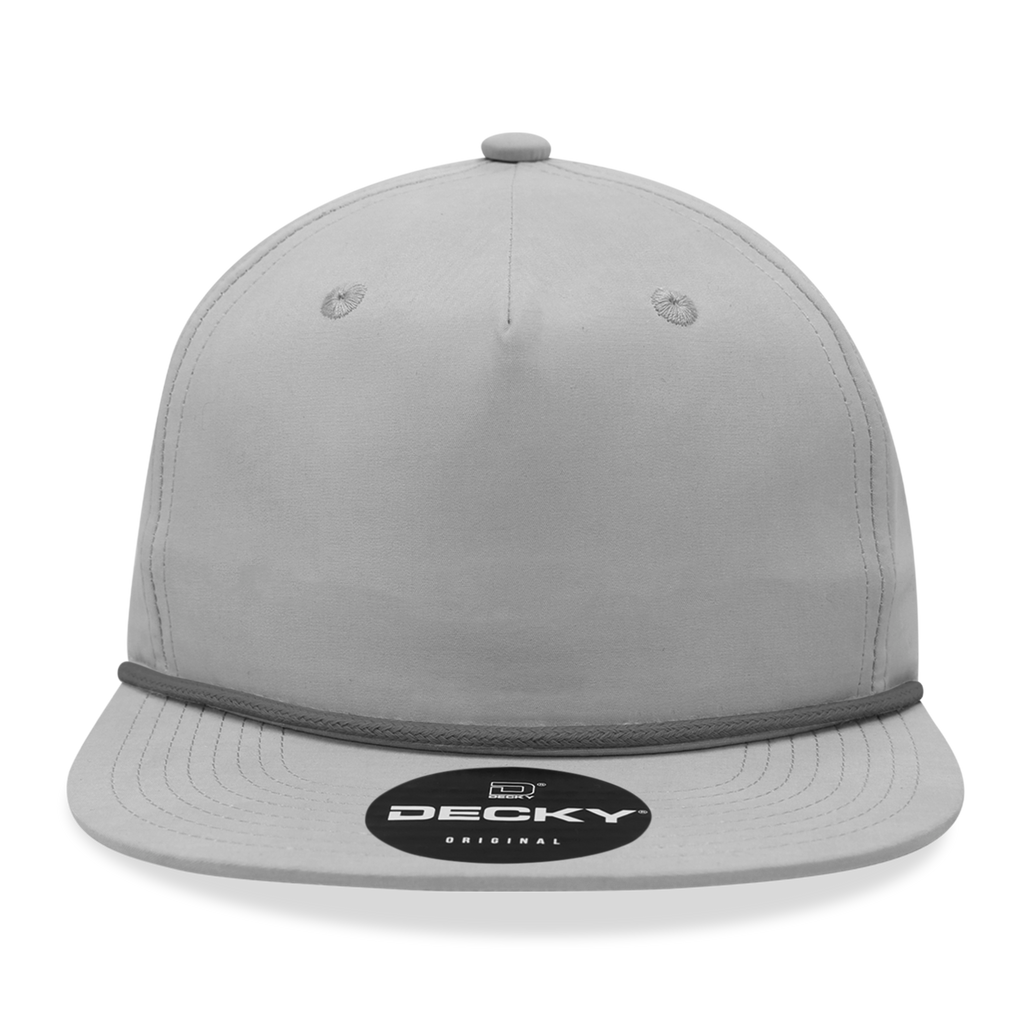 Decky 6032 Classic Rope Hat 5 Panel Flat Bill Cap Snapback - Blank