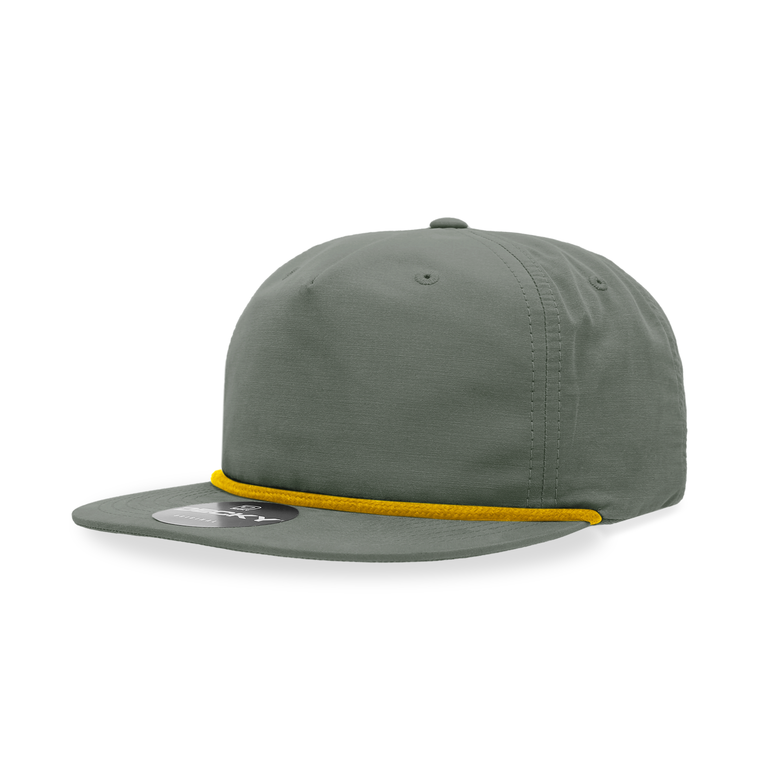 Decky 6032 Classic Rope Hat 5 Panel Flat Bill Cap Snapback - Blank