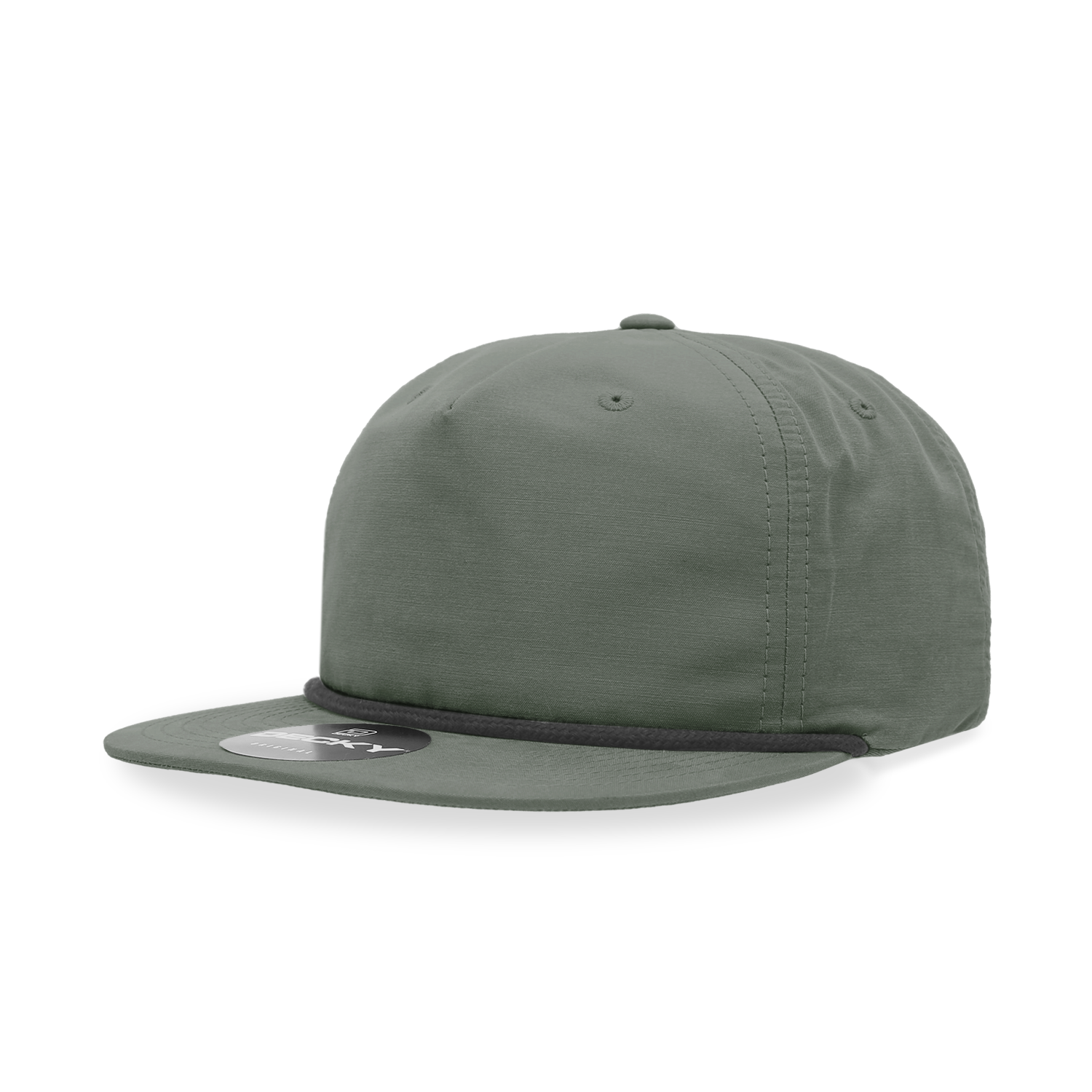 Decky 6032 Classic Rope Hat 5 Panel Flat Bill Cap Snapback - Blank