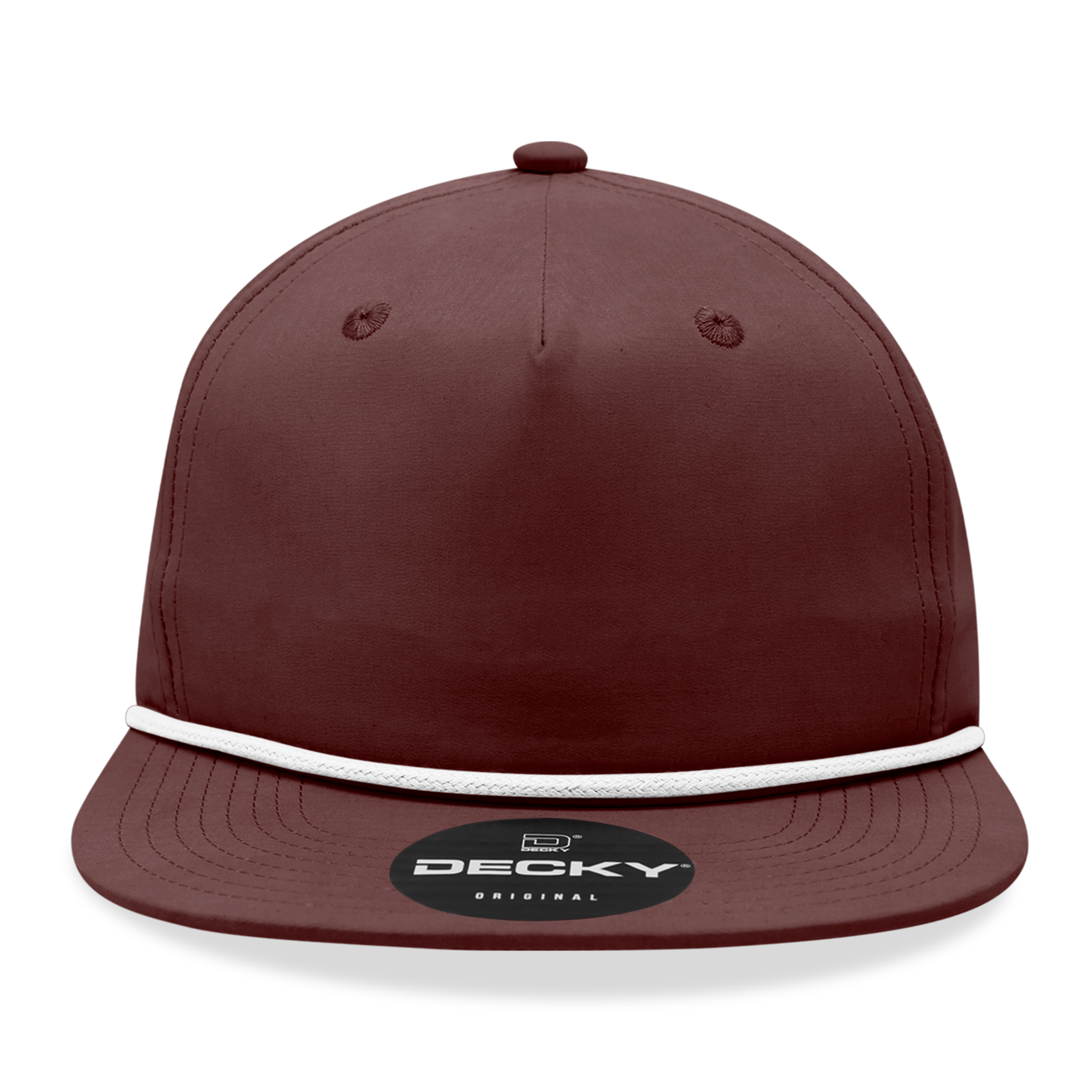 Decky 6032 Classic Rope Hat 5 Panel Flat Bill Cap Snapback - Blank