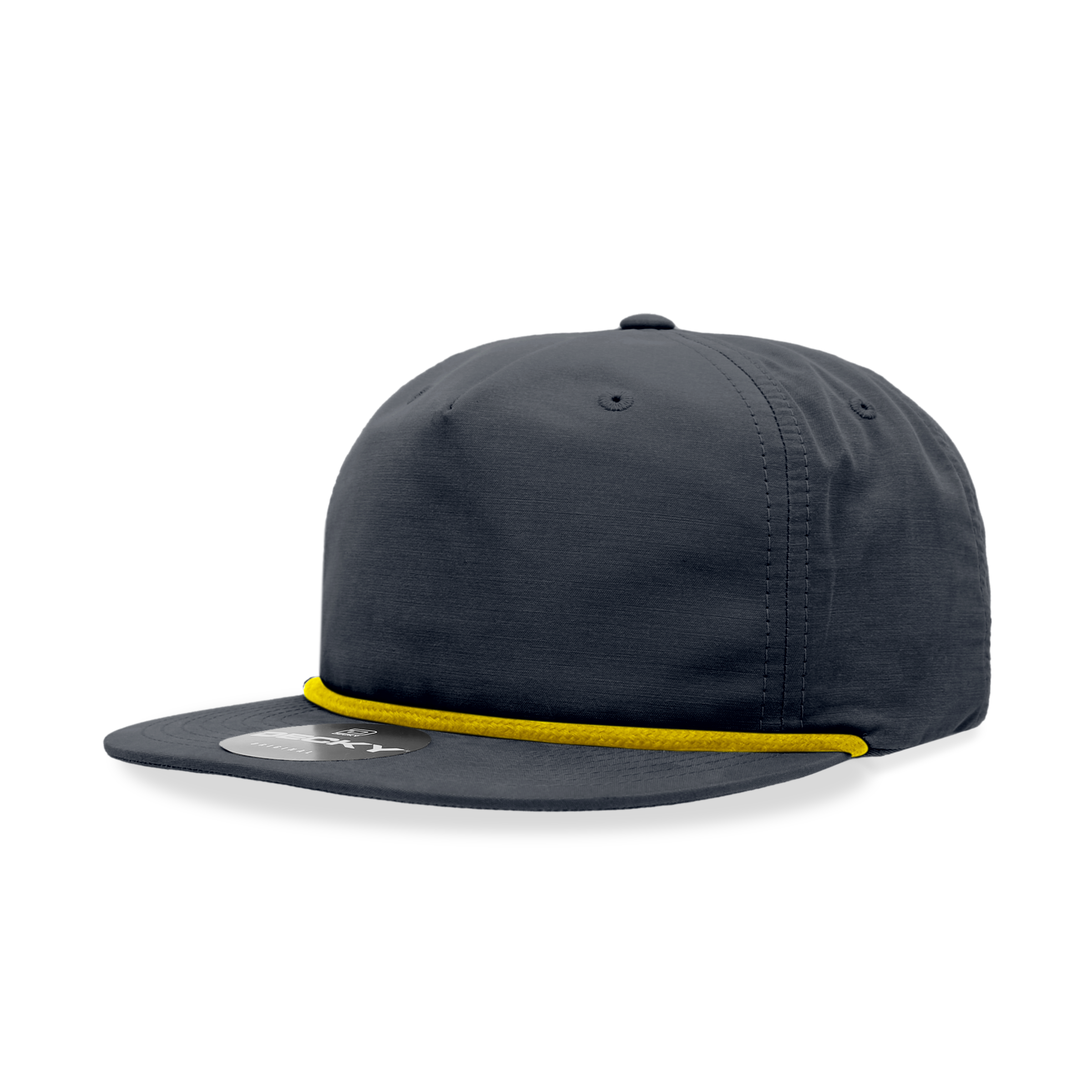 Decky 6032 Classic Rope Hat 5 Panel Flat Bill Cap Snapback - Blank