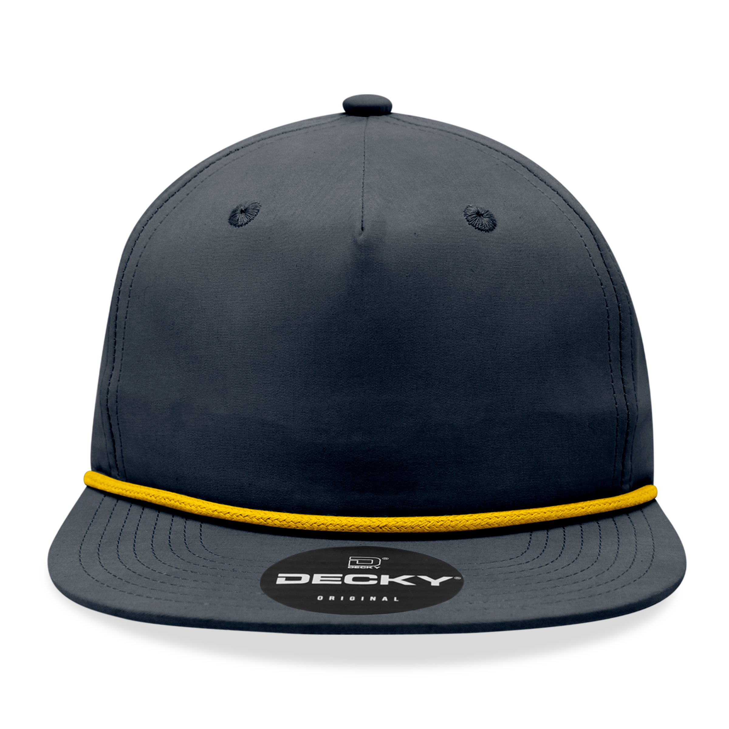 Decky 6032 Classic Rope Hat 5 Panel Flat Bill Cap Snapback - Blank