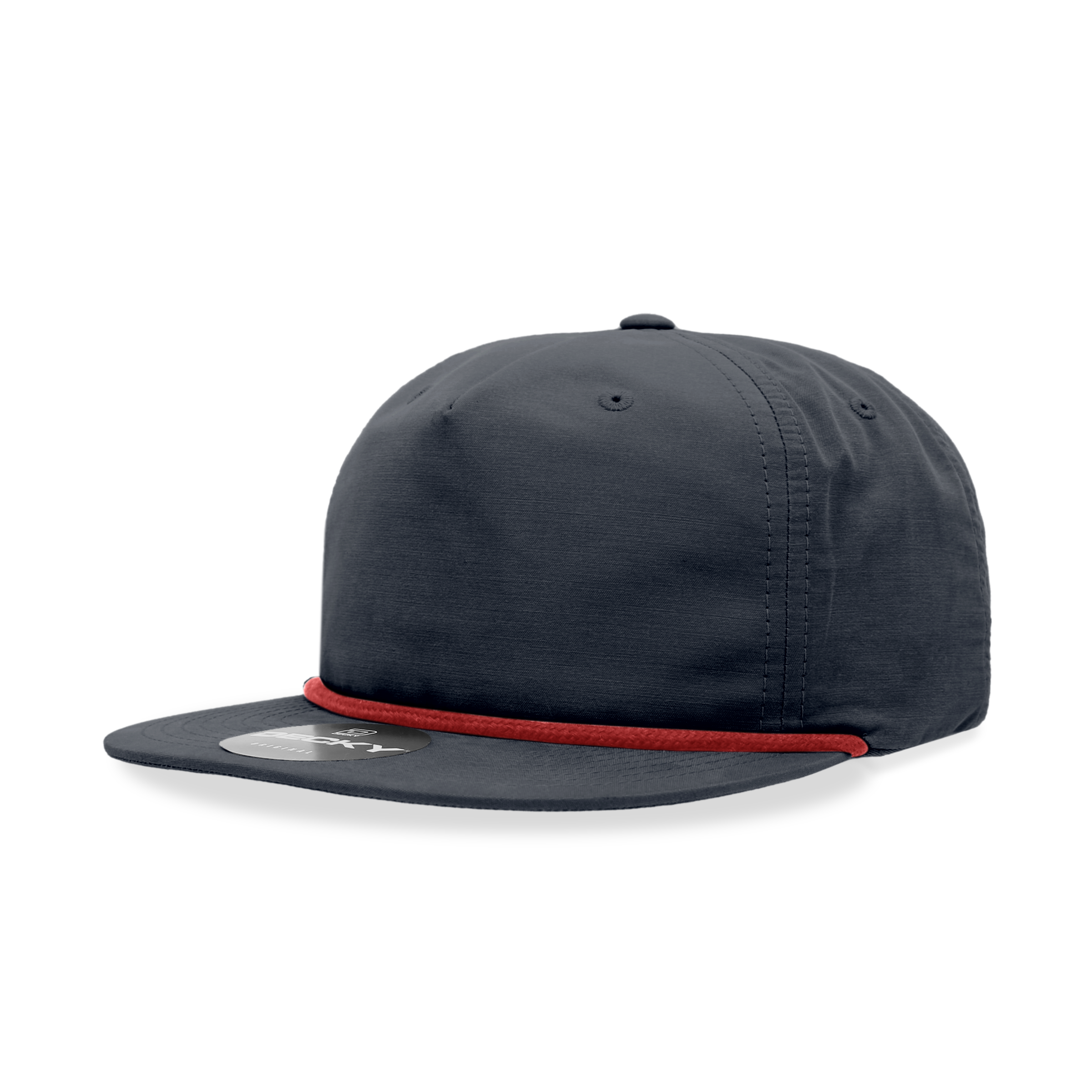 Decky 6032 Classic Rope Hat 5 Panel Flat Bill Cap Snapback - Blank