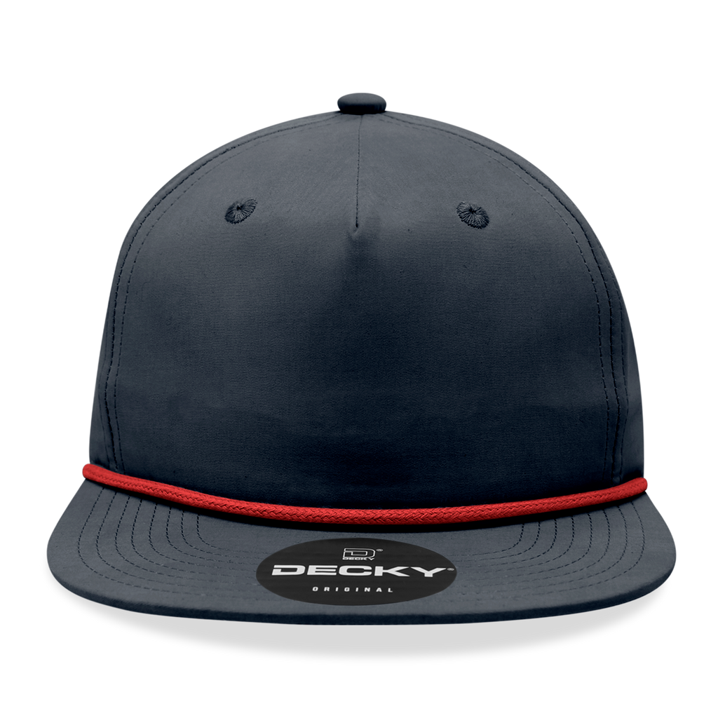 Decky 6032 Classic Rope Hat 5 Panel Flat Bill Cap Snapback - Blank