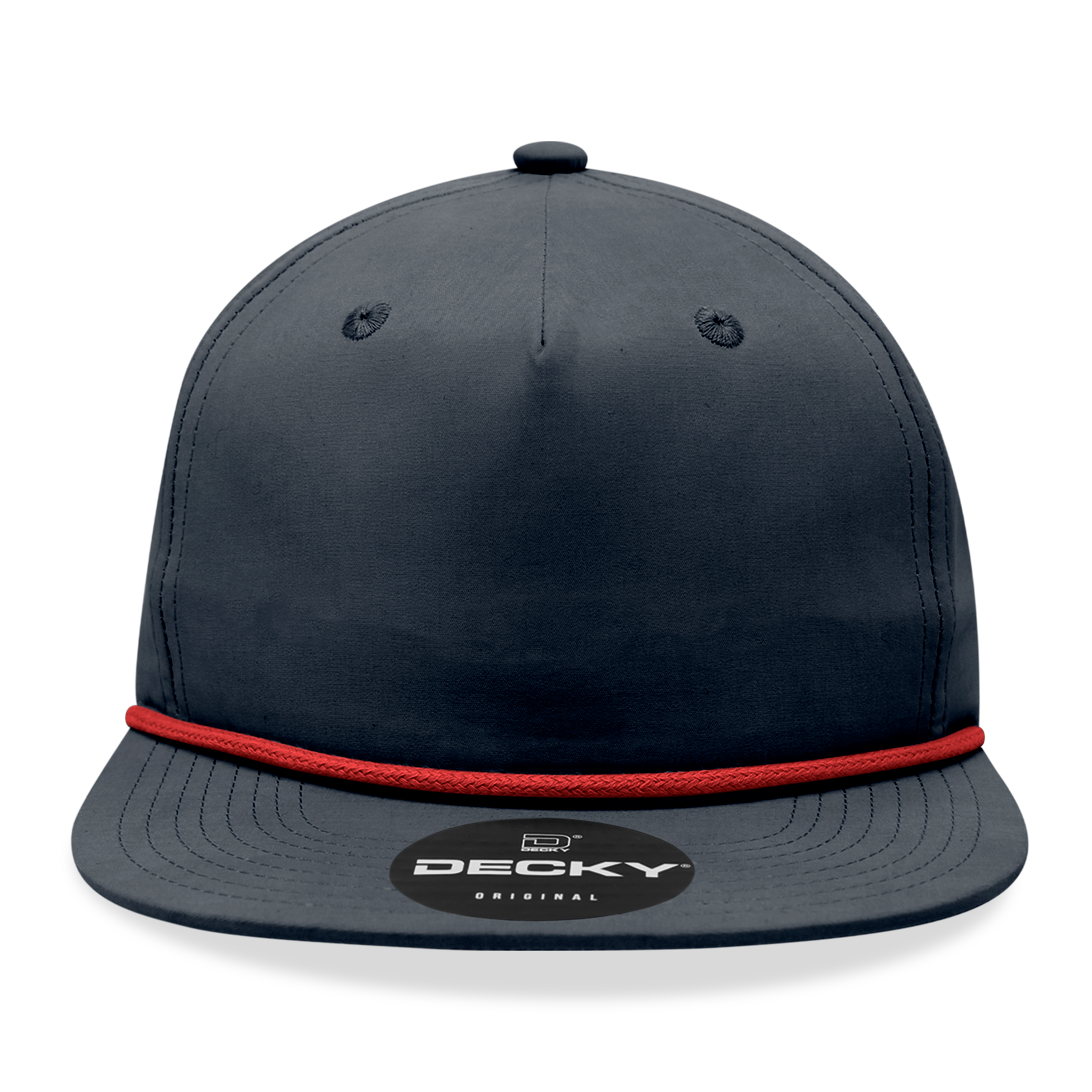 Decky 6032 Classic Rope Hat 5 Panel Flat Bill Cap Snapback - Blank