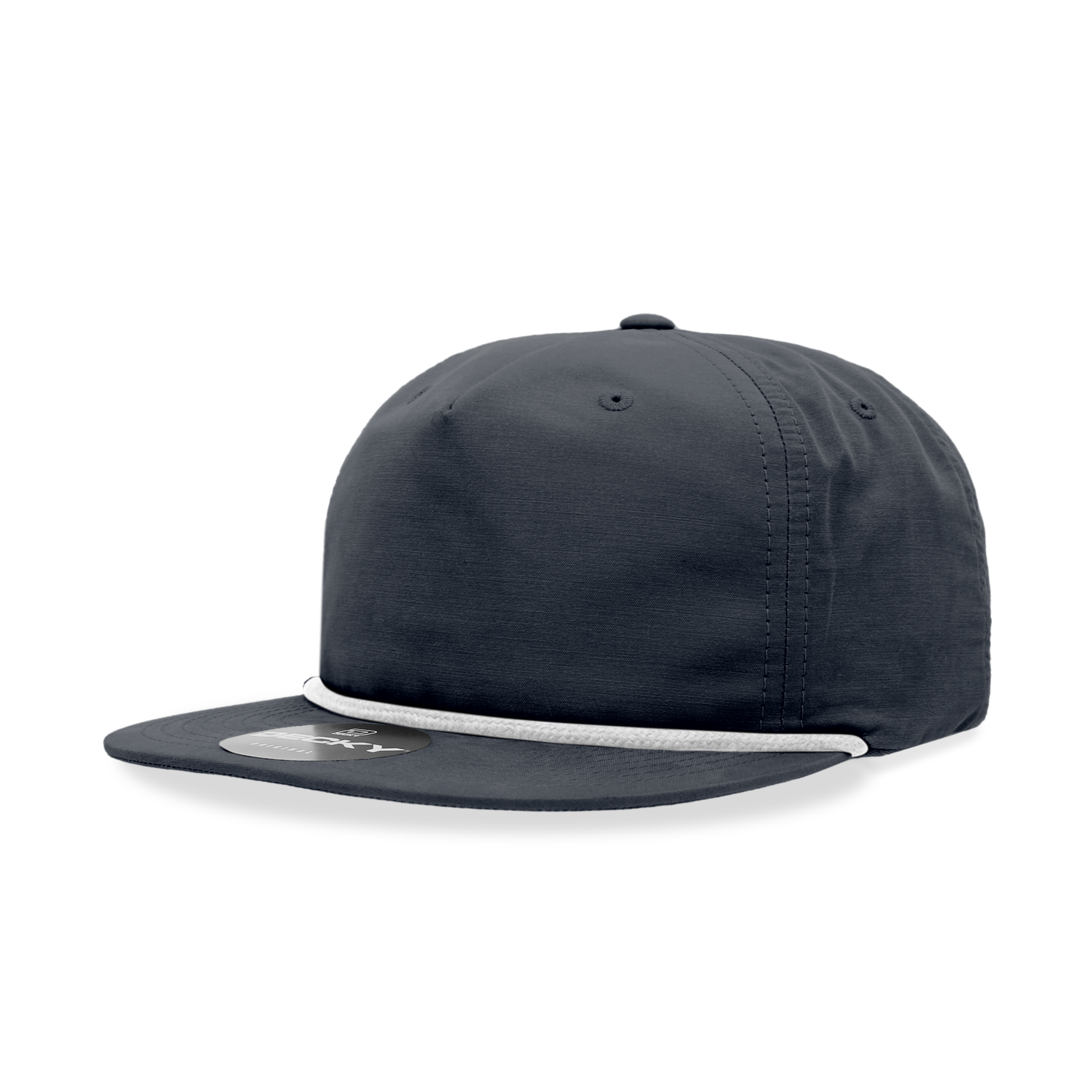 Decky 6032 Classic Rope Hat 5 Panel Flat Bill Cap Snapback - Blank