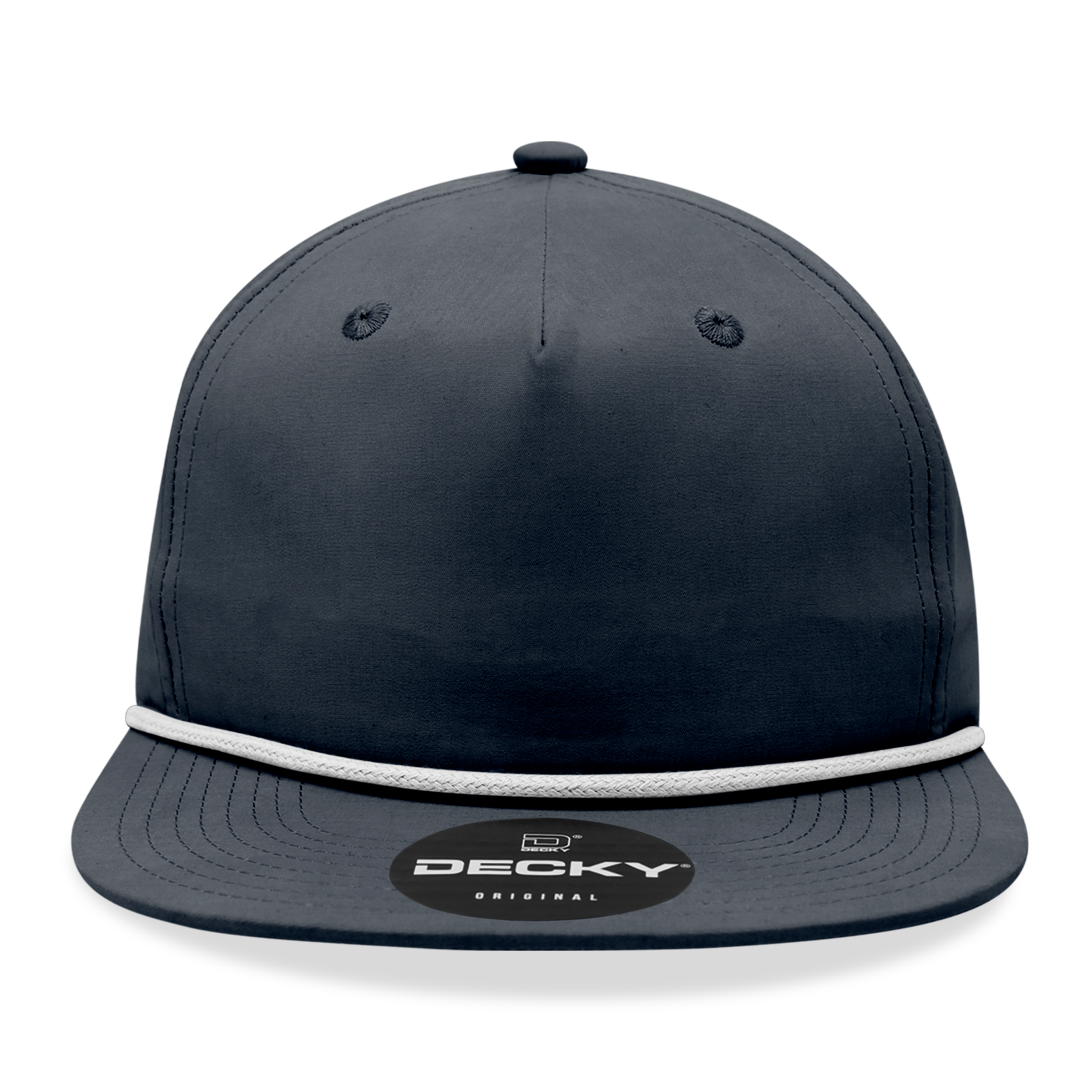 Decky 6032 Classic Rope Hat 5 Panel Flat Bill Cap Snapback - Blank