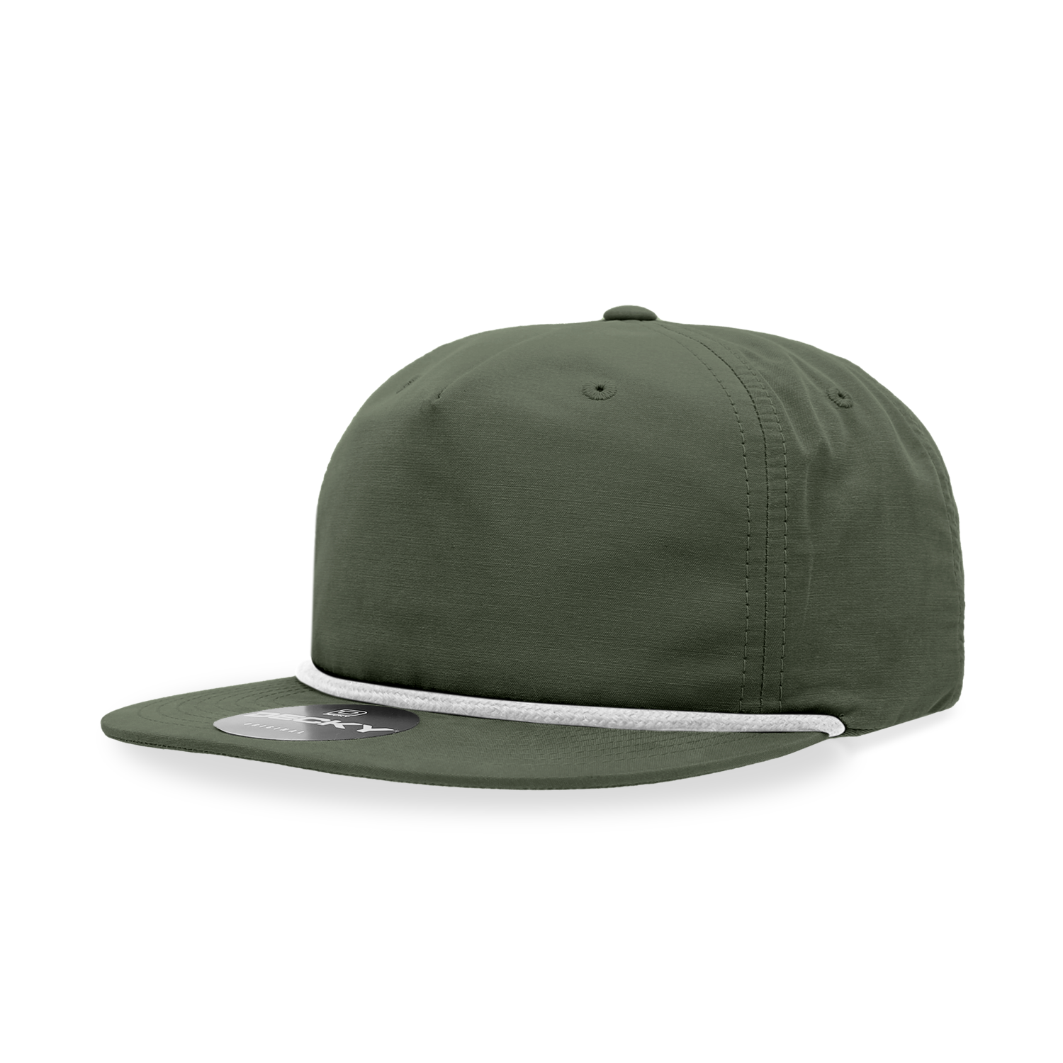 Decky 6032 Classic Rope Hat 5 Panel Flat Bill Cap Snapback - Blank