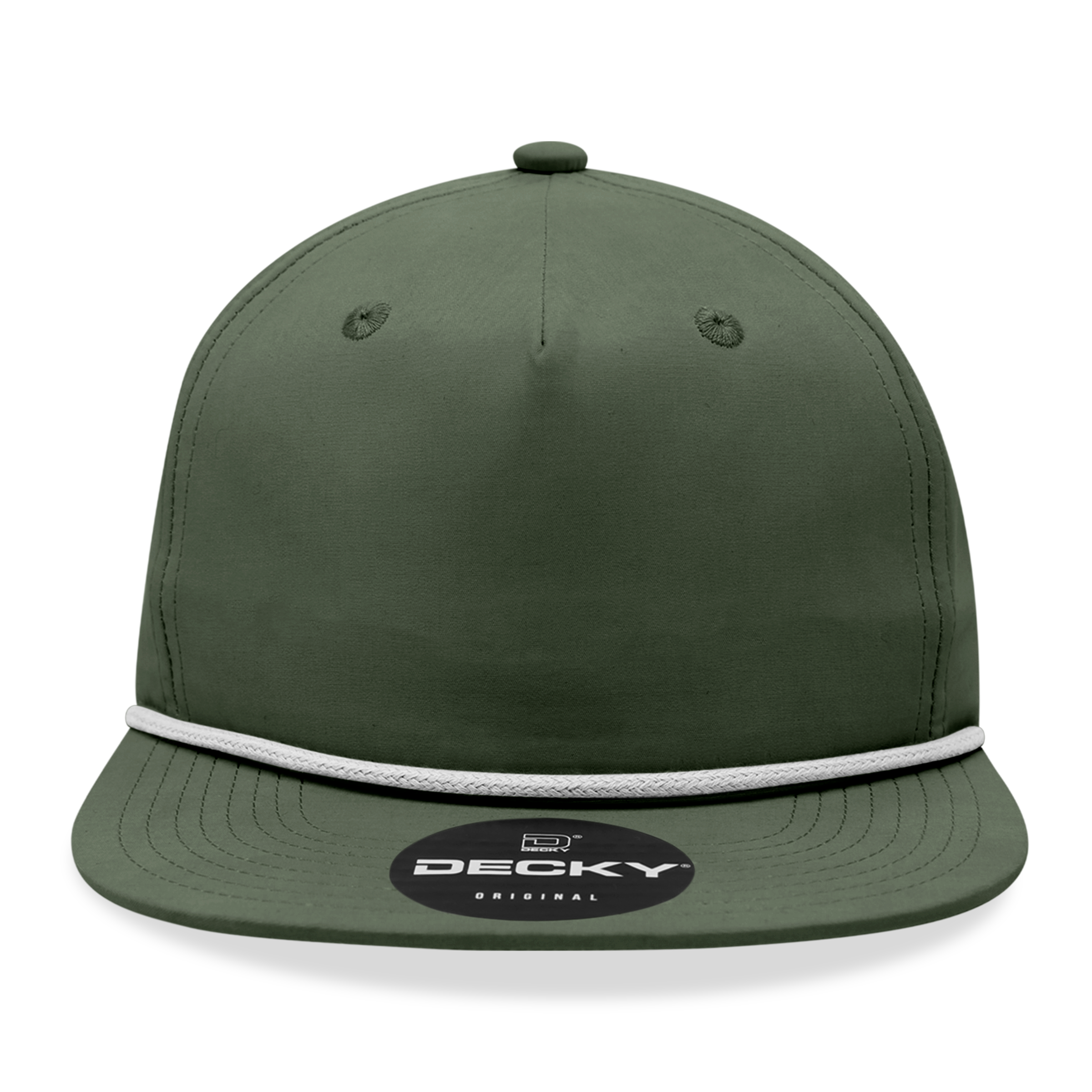 Decky 6032 Classic Rope Hat 5 Panel Flat Bill Cap Snapback - Blank