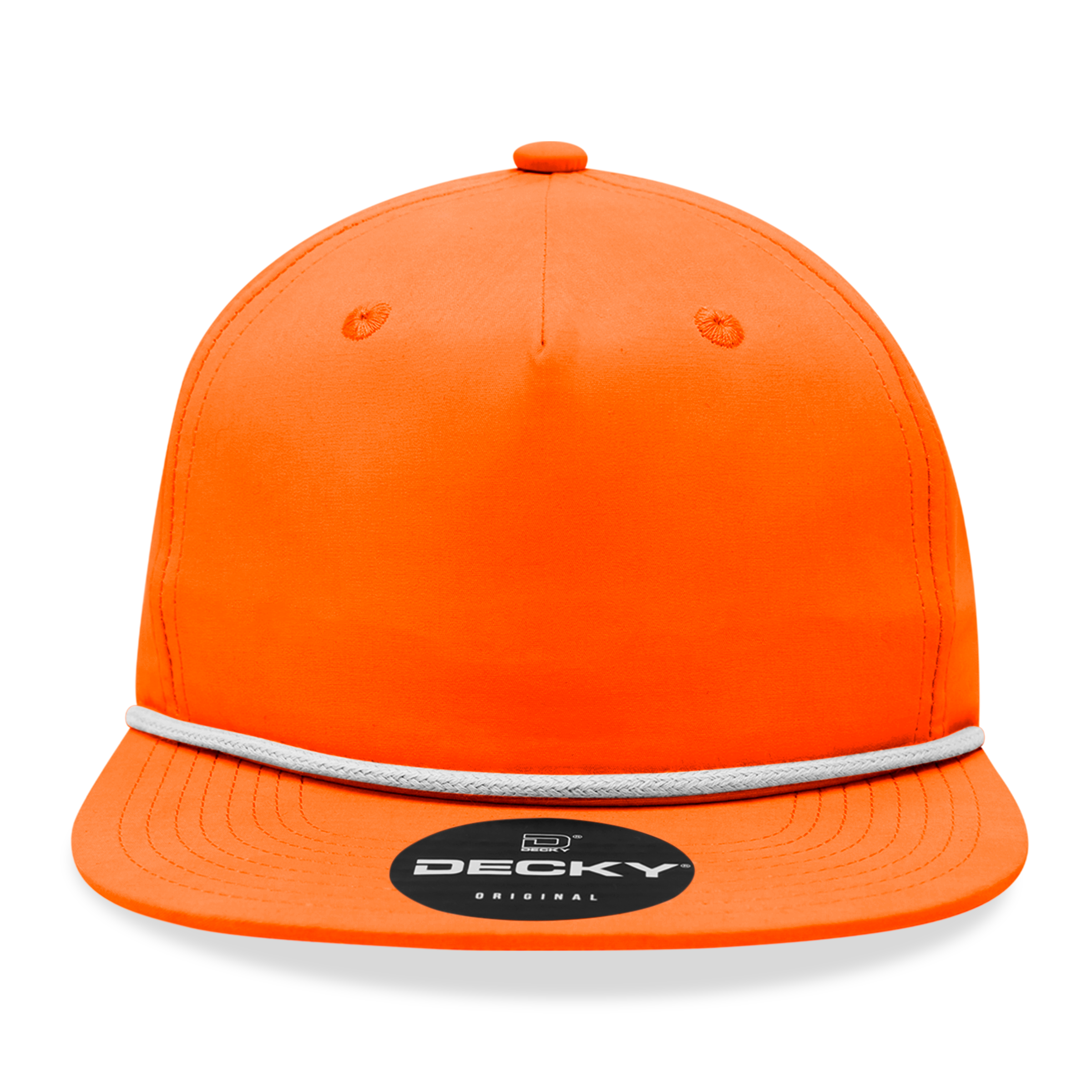 Decky 6032 Classic Rope Hat 5 Panel Flat Bill Cap Snapback - Blank