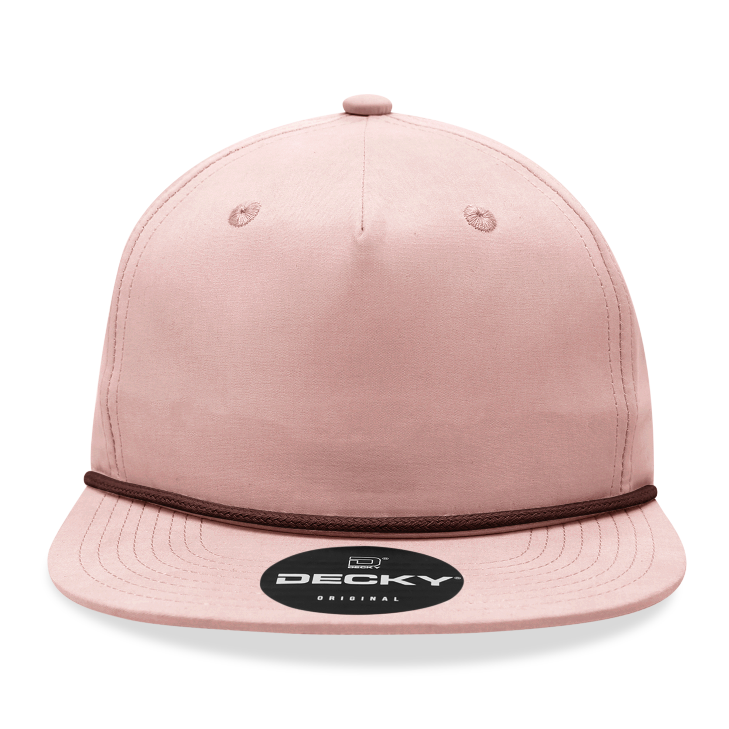 Decky 6032 Classic Rope Hat 5 Panel Flat Bill Cap Snapback - Blank