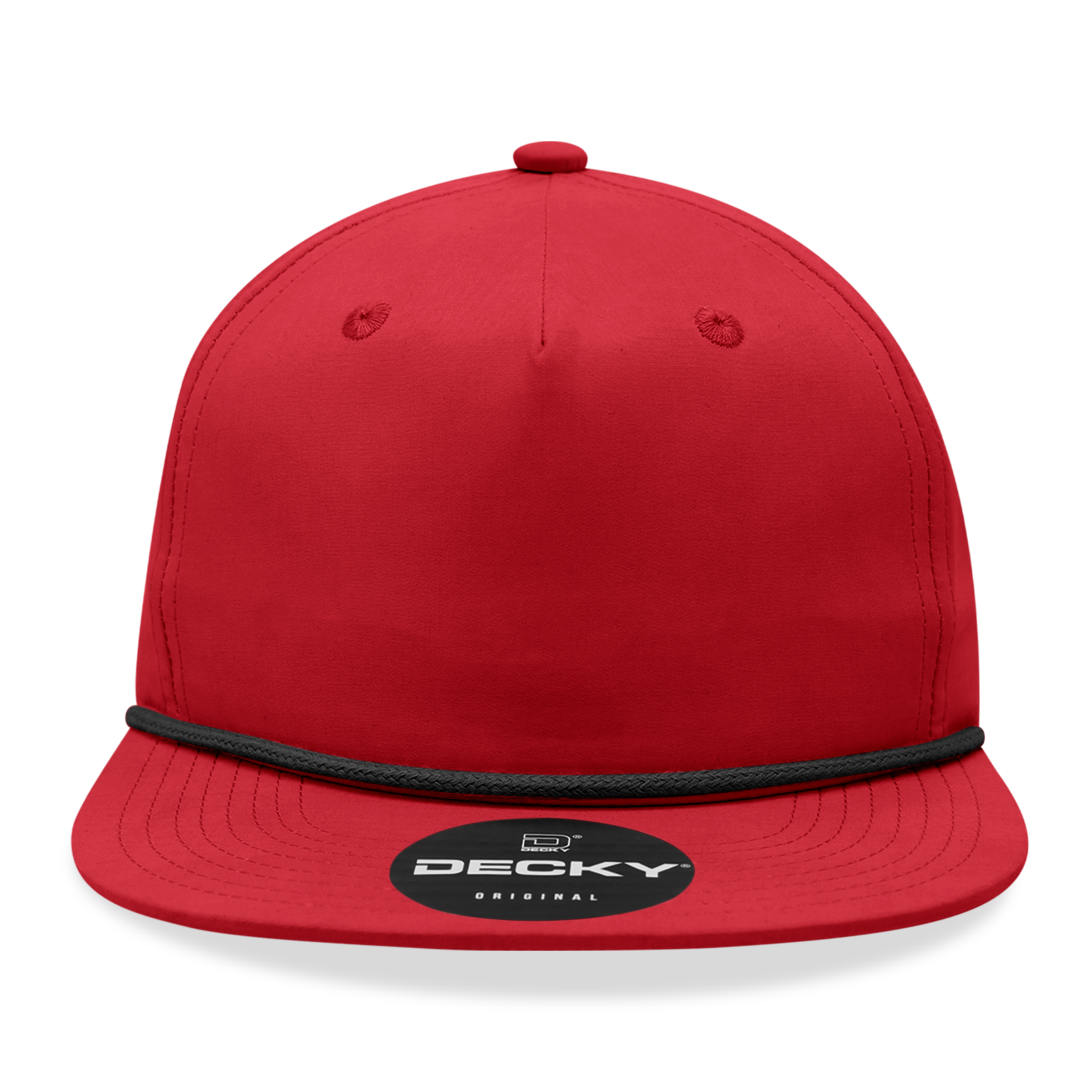 Decky 6032 Classic Rope Hat 5 Panel Flat Bill Cap Snapback - Blank