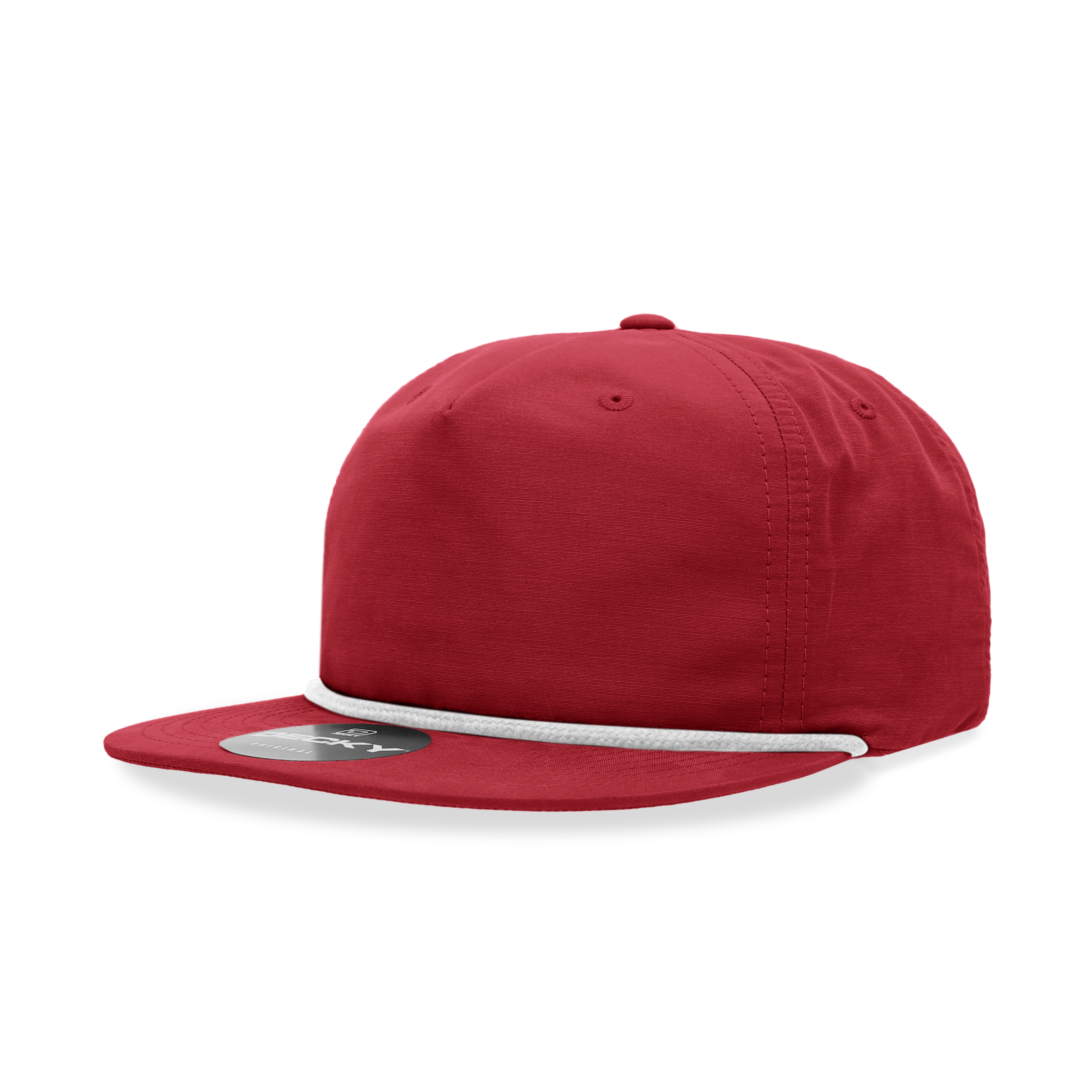 Decky 6032 Classic Rope Hat 5 Panel Flat Bill Cap Snapback - Blank