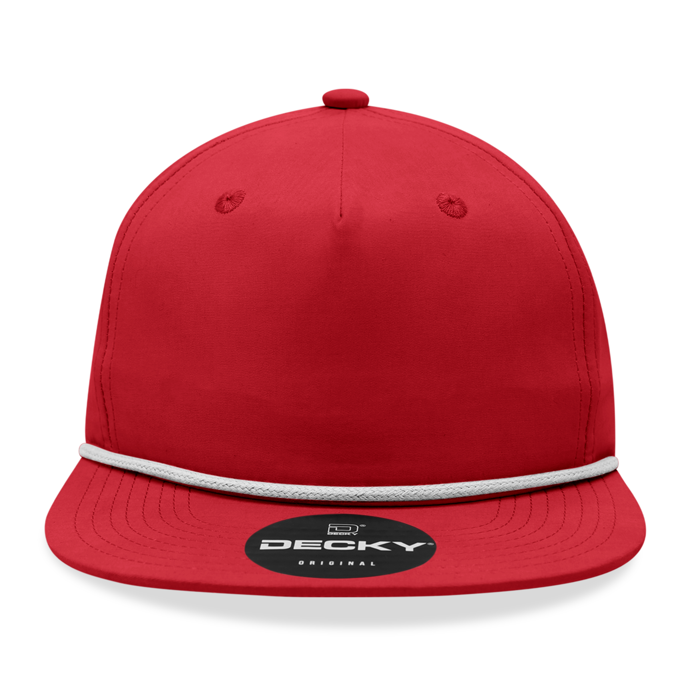 Decky 6032 Classic Rope Hat 5 Panel Flat Bill Cap Snapback - Blank