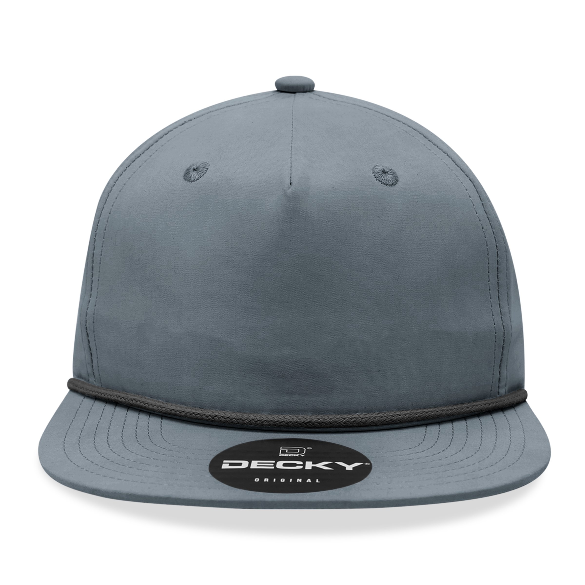 Decky 6032 Classic Rope Hat 5 Panel Flat Bill Cap Snapback - Blank