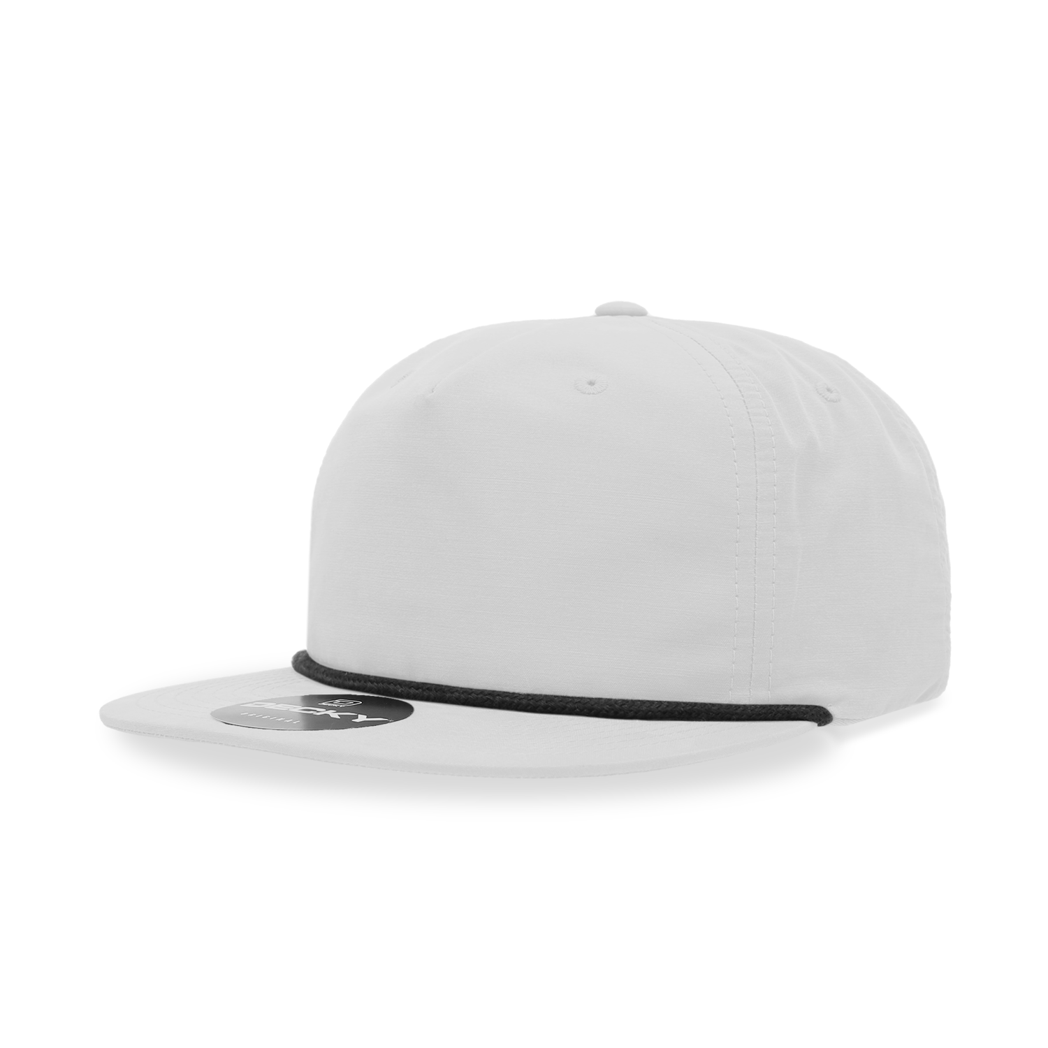 Decky 6032 Classic Rope Hat 5 Panel Flat Bill Cap Snapback - Blank