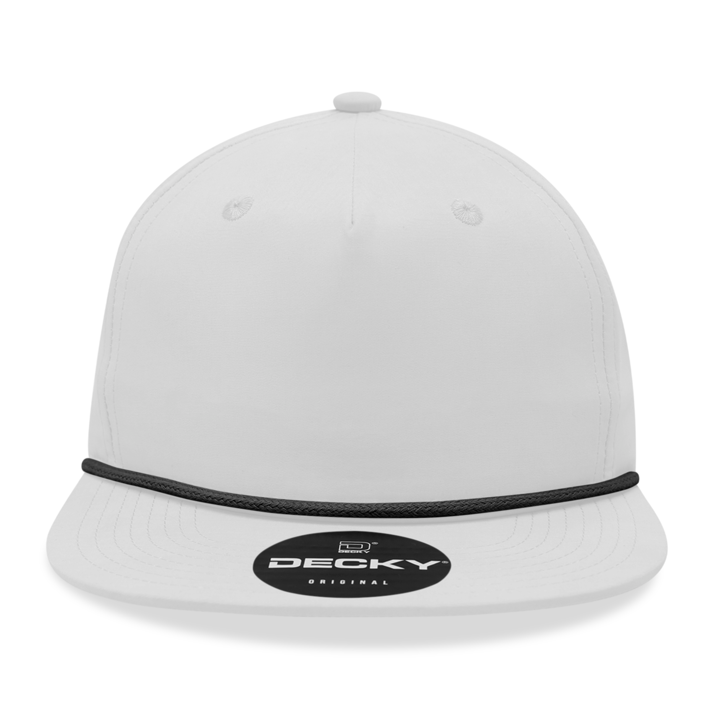 Decky 6032 Classic Rope Hat 5 Panel Flat Bill Cap Snapback - Blank