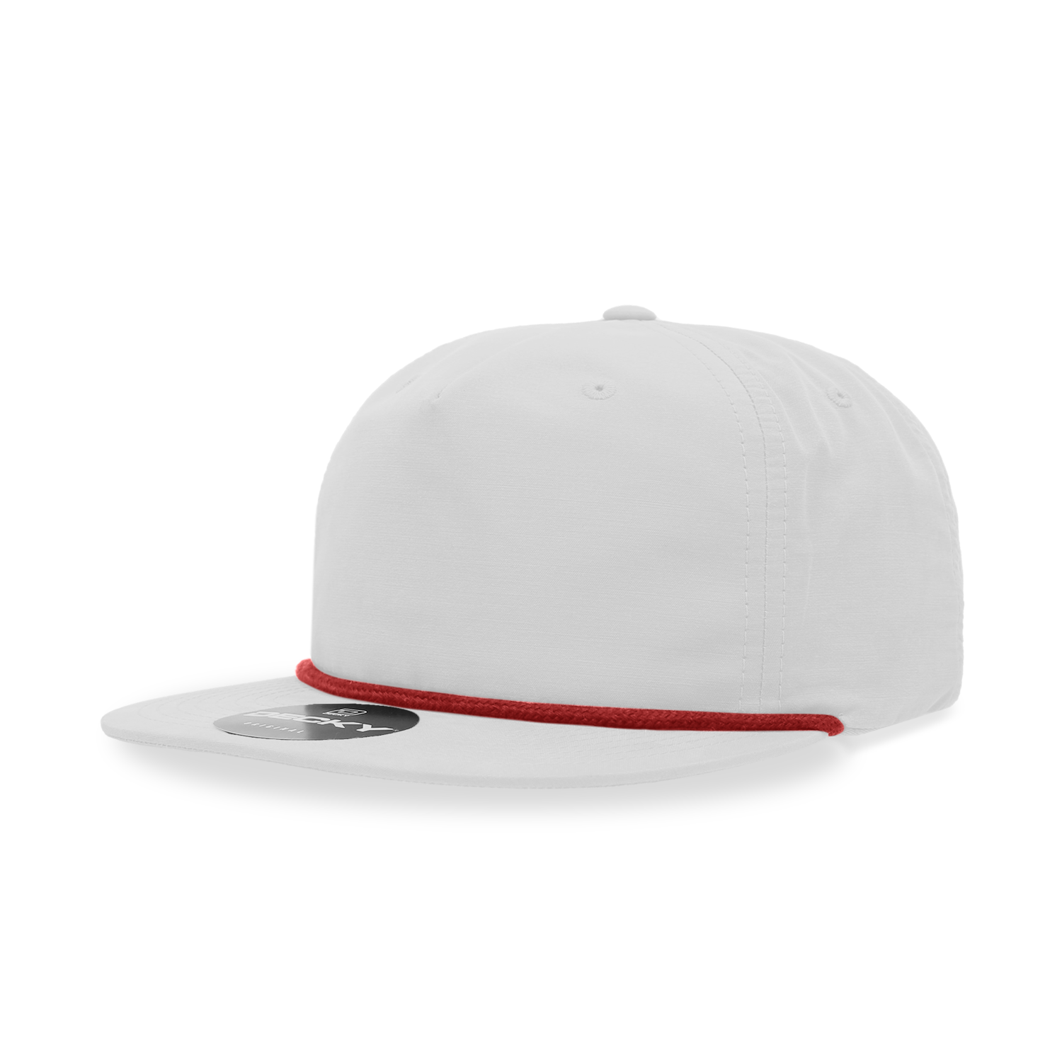 Decky 6032 Classic Rope Hat 5 Panel Flat Bill Cap Snapback - Blank