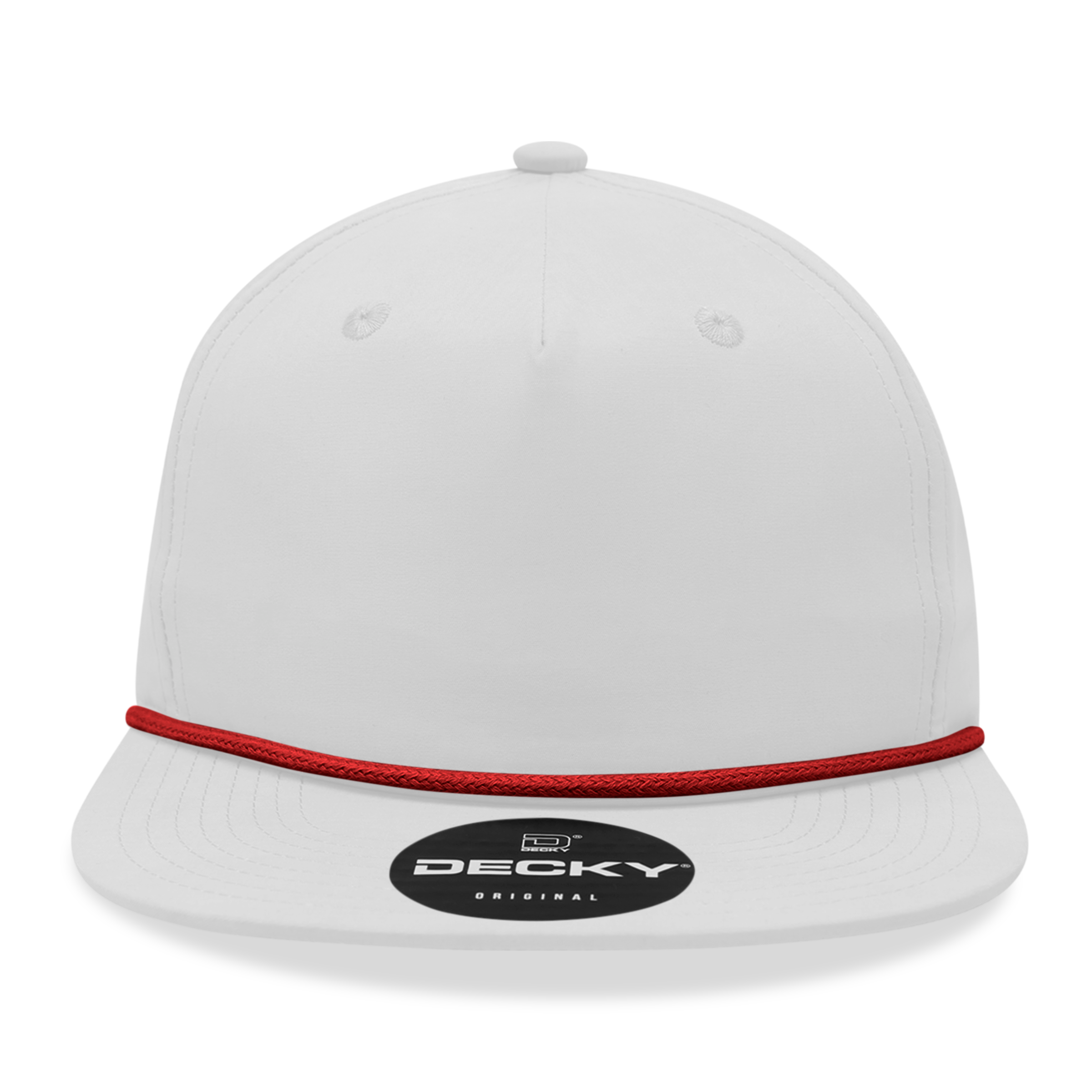 Decky 6032 Classic Rope Hat 5 Panel Flat Bill Cap Snapback - Blank