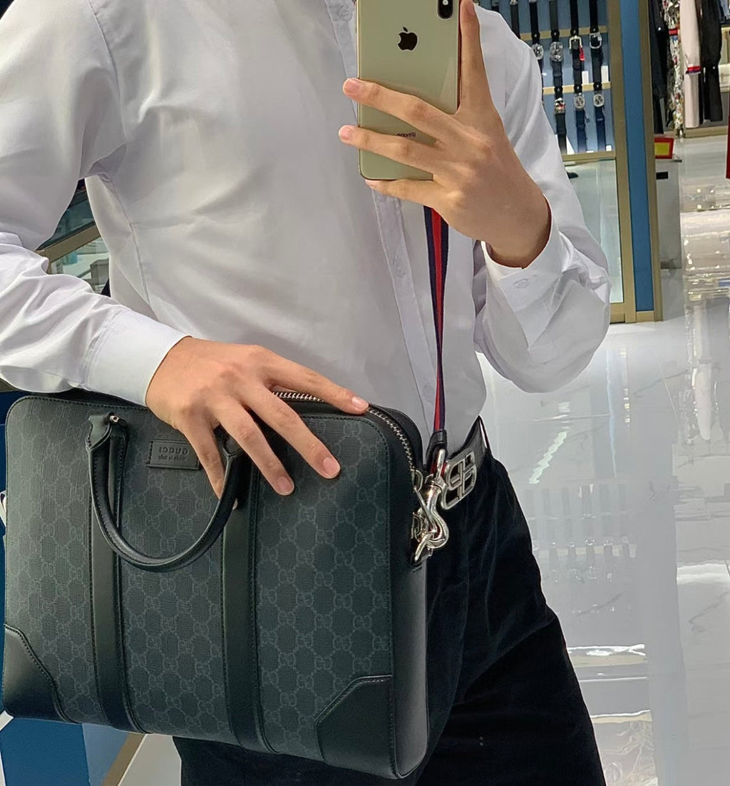 Gucci GG Black Briefcase – 474135